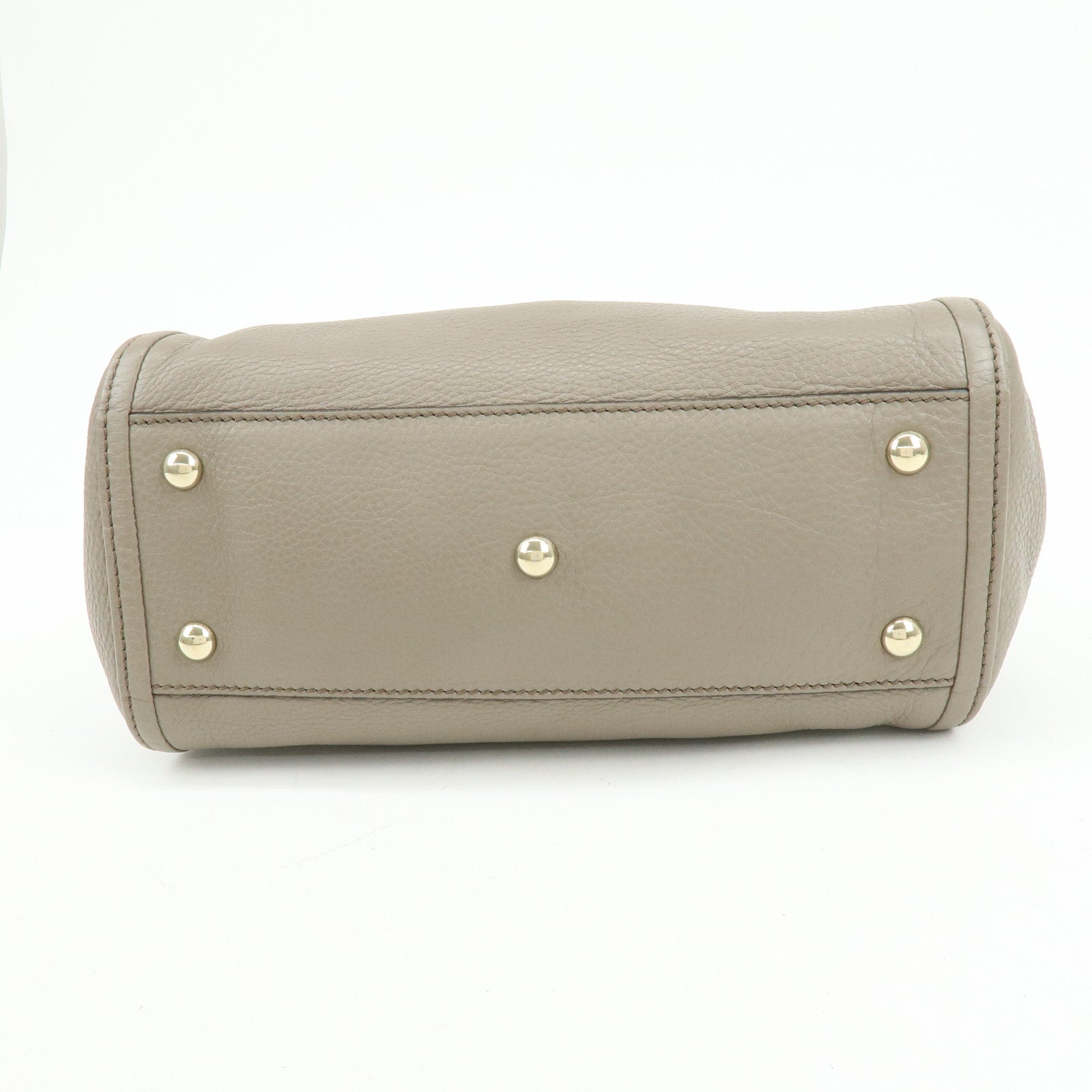 GUCCI SOHO Interlocking G Calf Leather 2Way Hand Bag Gray 336751