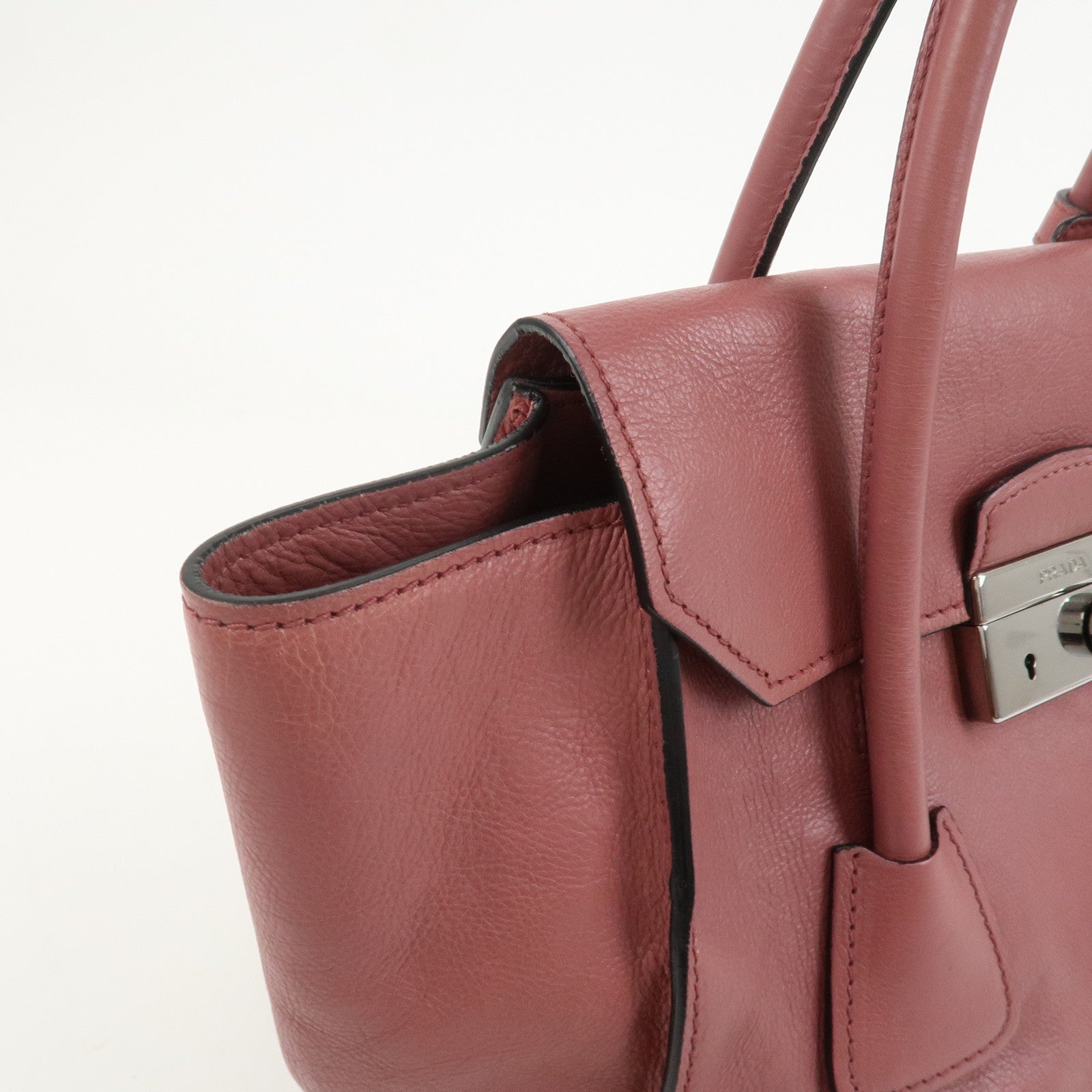 PRADA Logo Leather 2Way Bag Hand Bag Shoulder Bag Pink BN2665