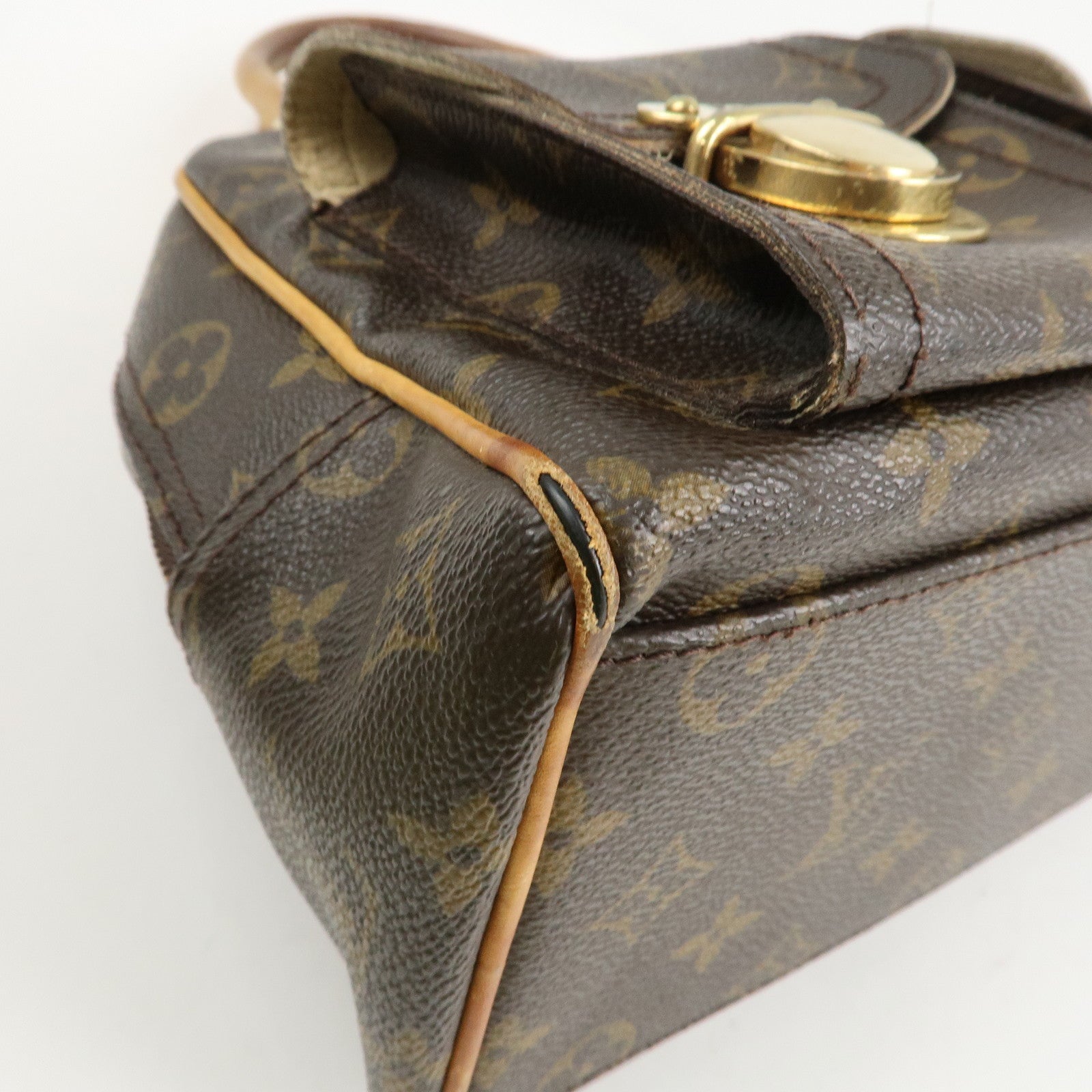 Louis Vuitton Monogram Manhattan PM Hand Bag Brown M40026 Used