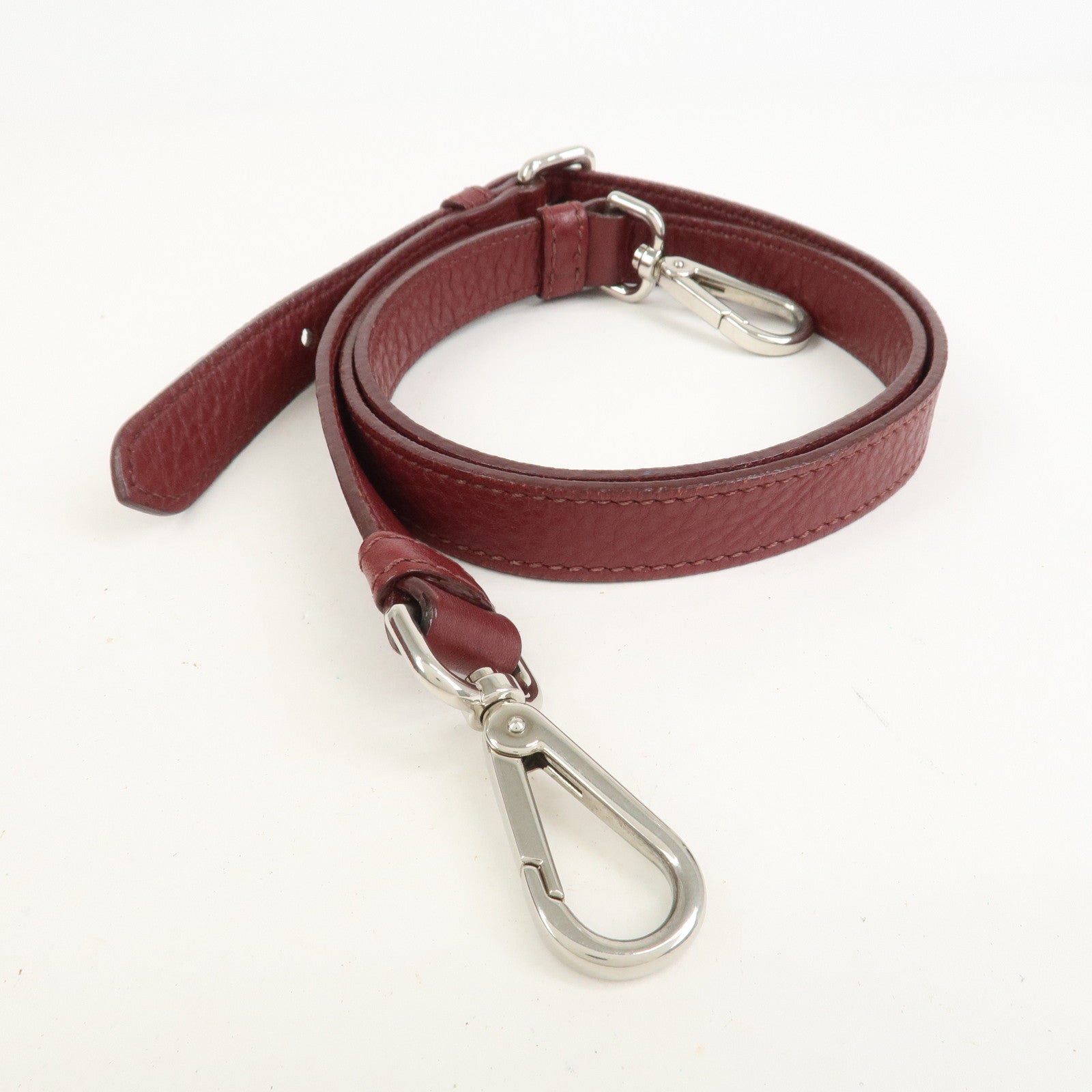 PRADA Triangle Logo 2Way Bag Hand Shoulder Bag Bordeaux 1BA853