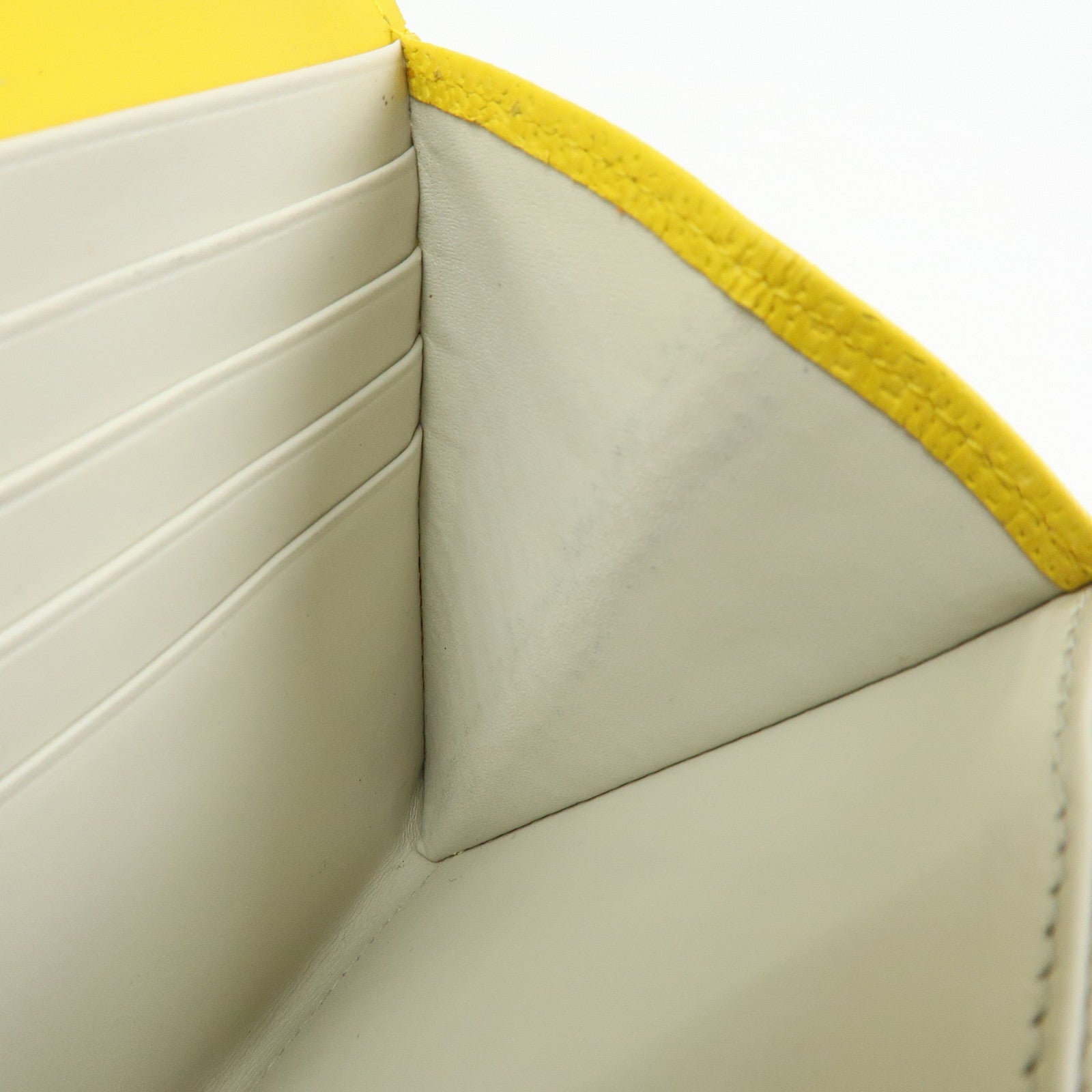 LOEWE Anagram Calf Bi-fold Leather Long Wallet Yellow