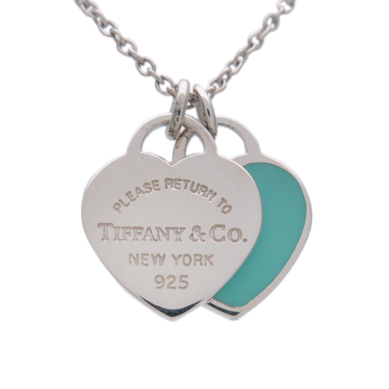 Tiffany & Co Return to Tiffany Mini Double Heart Tag Necklace SV925