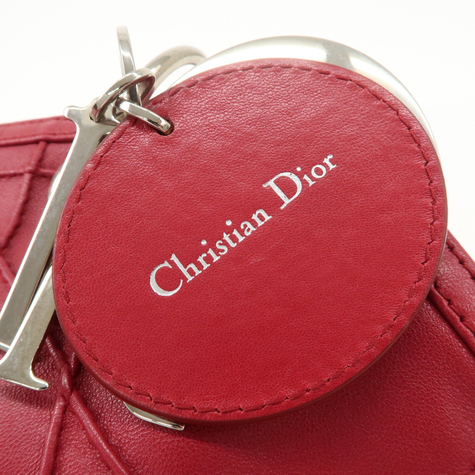 Christian Dior Leather 2Way Bag Hand Bag Shoulder Bag Pink Used