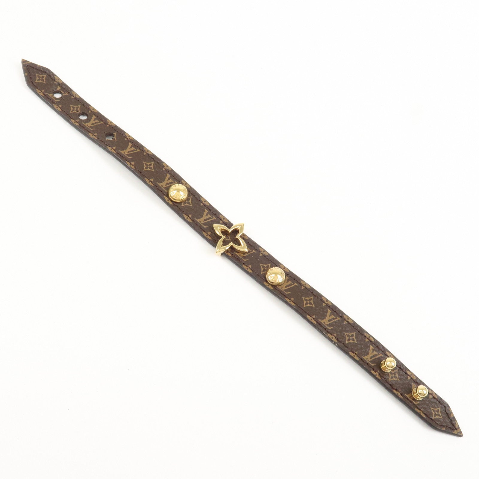Louis Vuitton Monogram Canvas Blooming Bracelet Brown Gold M6534