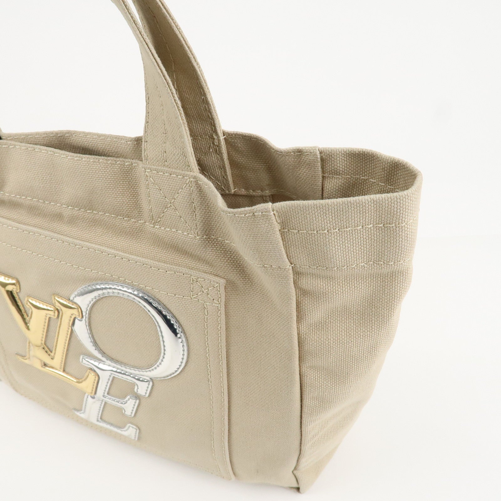 Louis Vuitton Canvas That's Love Tote Bag Hand Bag Ivory M95468 Used