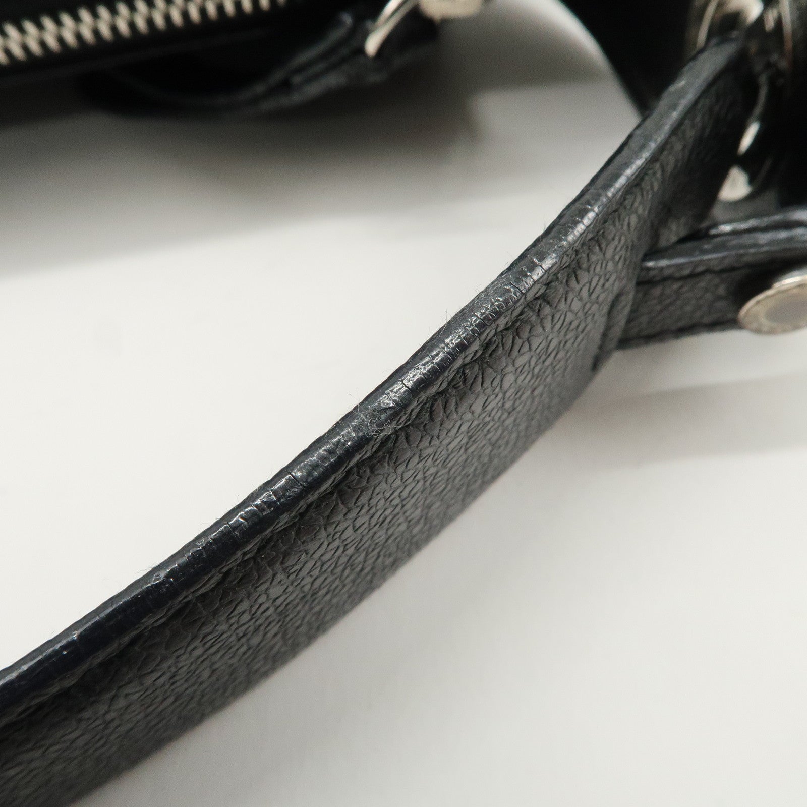 BVLGARI Logo Mania Canvas Leather Hand Bag Shoulder Bag Black