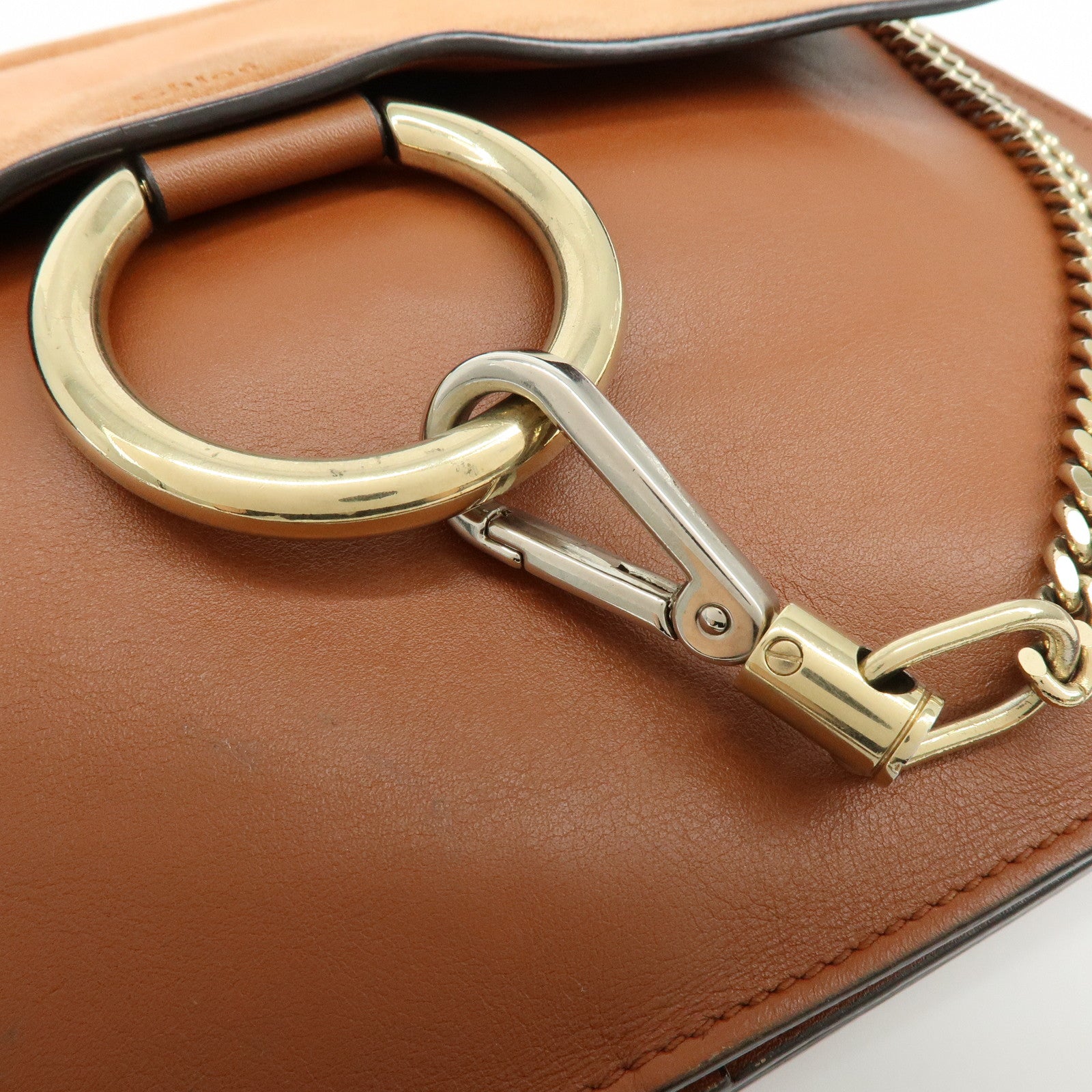 Chloe Faye Suede Leather Shoulder Bag Crossbody Bag Brown