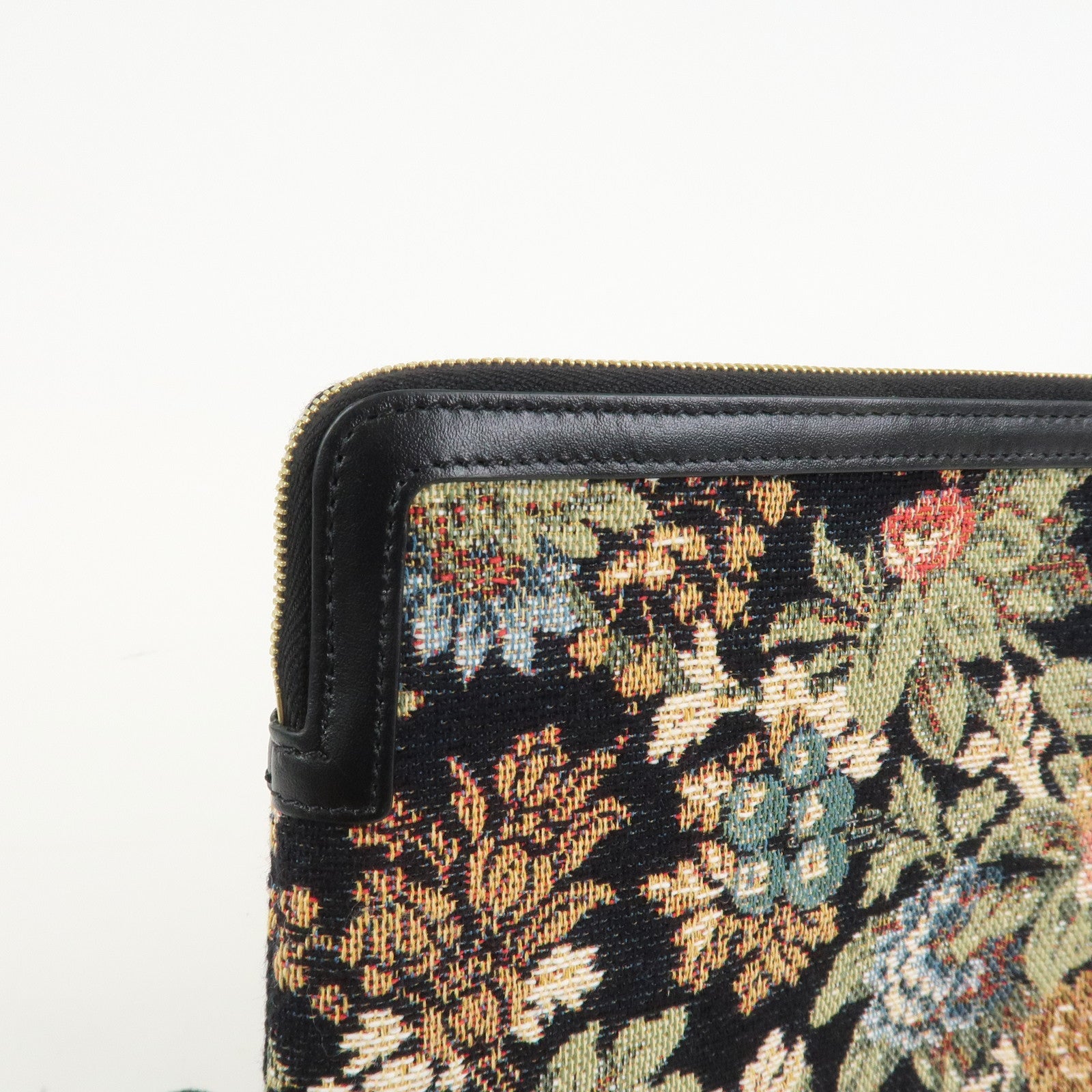 CELINE Jacquard Leather Clutch Bag Second Bag Black Multicolor