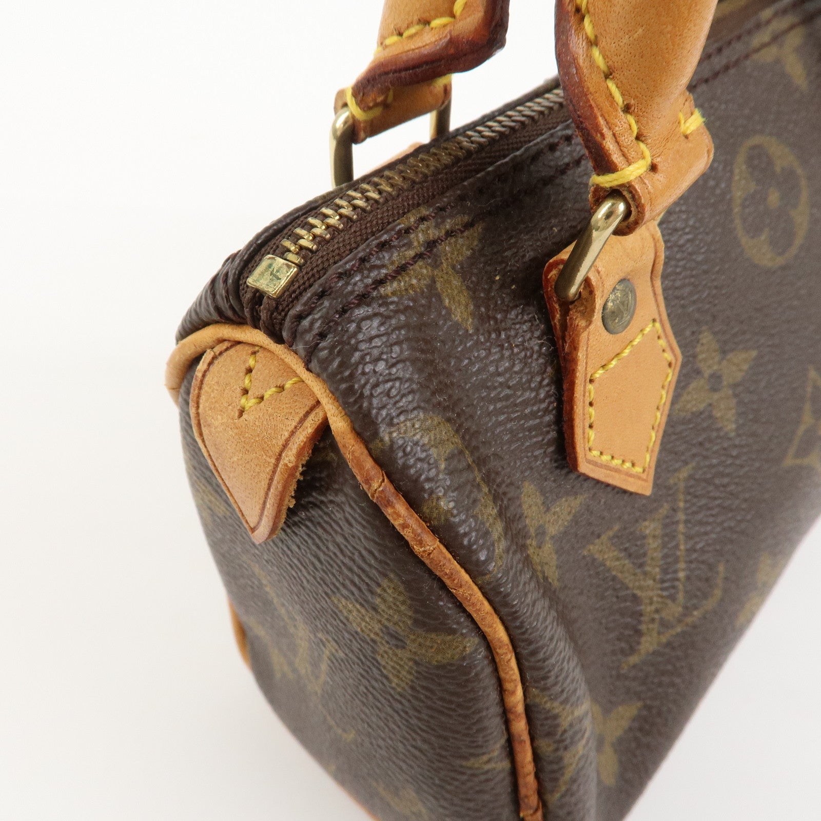Louis Vuitton Monogram Mini Speedy Hand Bag Boston Bag Brown M41534