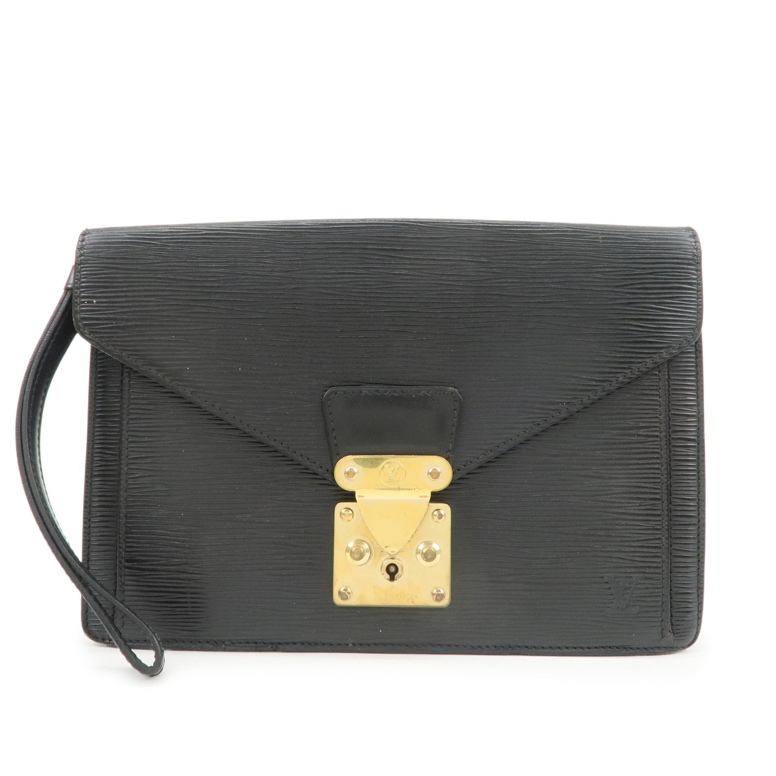 Louis Vuitton Epi Sellier Dragonne Clutch Bag Noir Black M52612