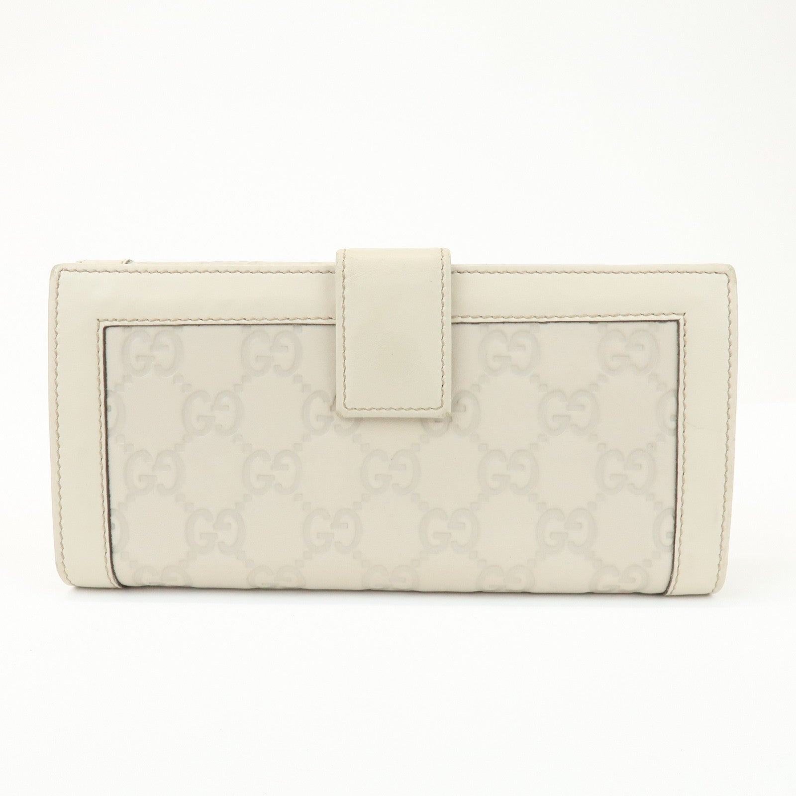 GUCCI Guccissima Leather Long Wallet Ivory Gold 146199