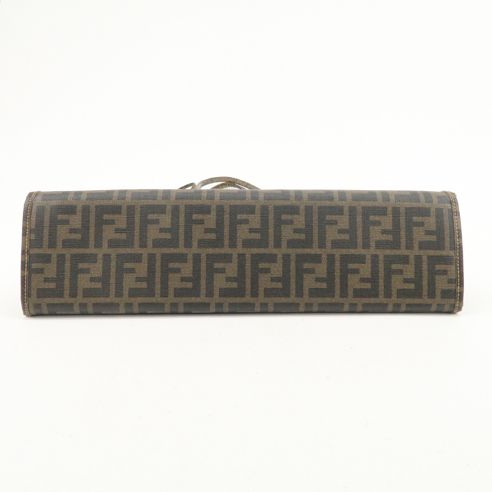 FENDI Zucca Nylon PVC Canvas Hand Bag Tote Bag Brown Black 8BH134