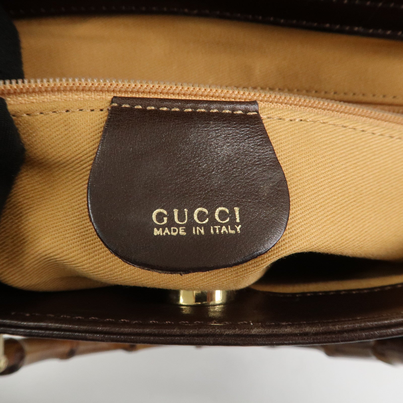 GUCCI Bamboo 2Way Bag Hand Bag Shoulder Bag Brown 000・122