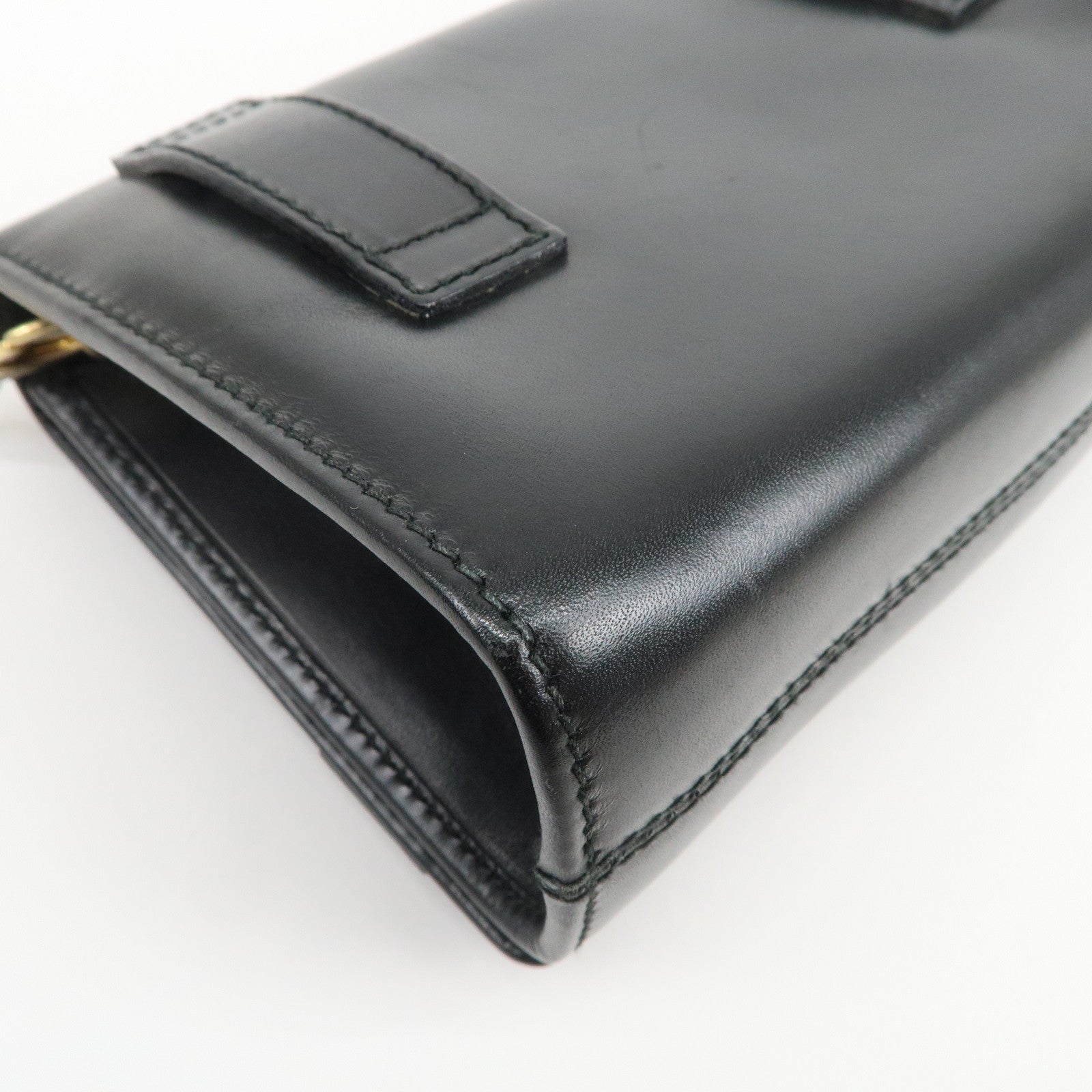 Ferragamo Gancini Embossed Leather Chain Shoulder Bag Black