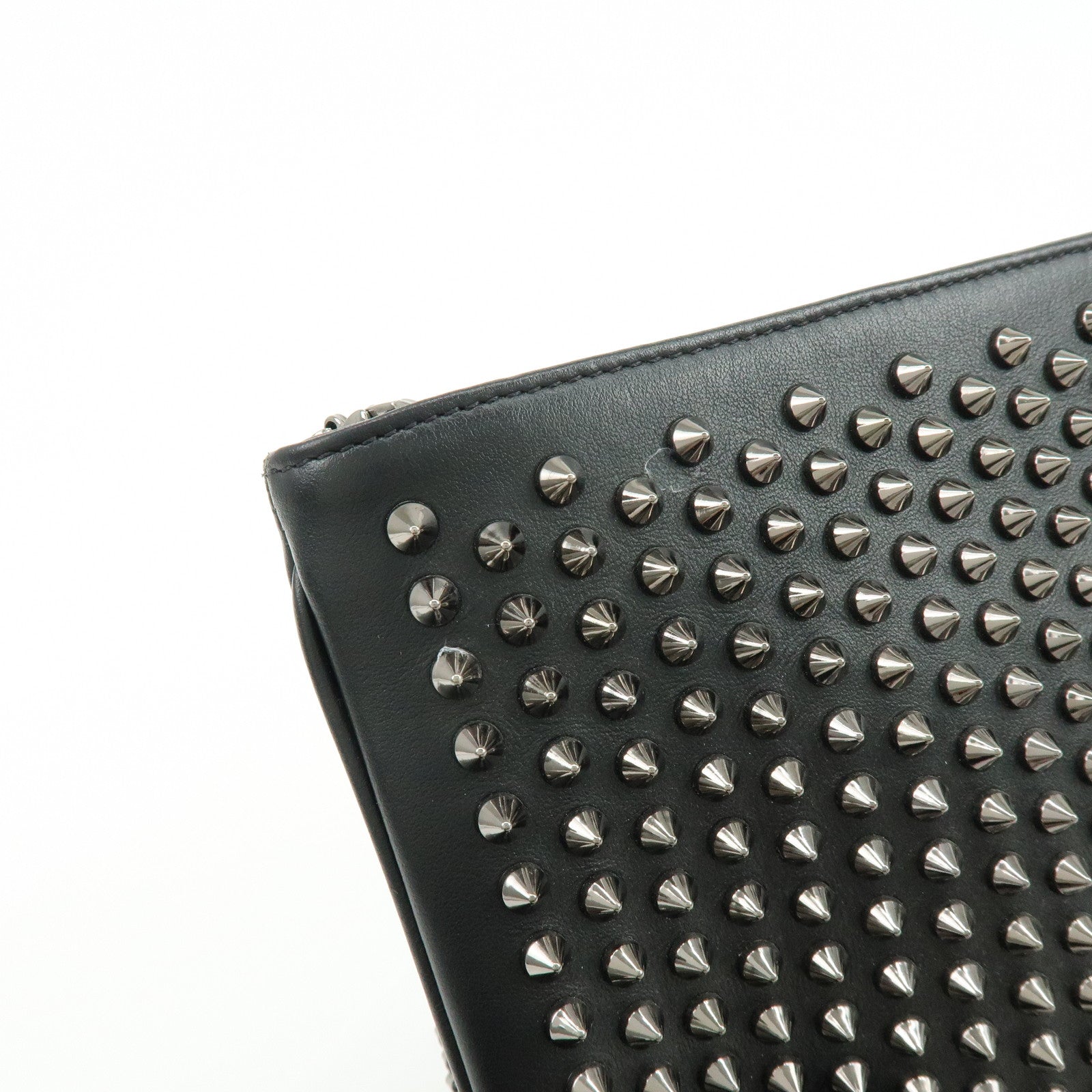 Christian Louboutin Leather 2Way Bag Chain Shoulder Bag Black Red