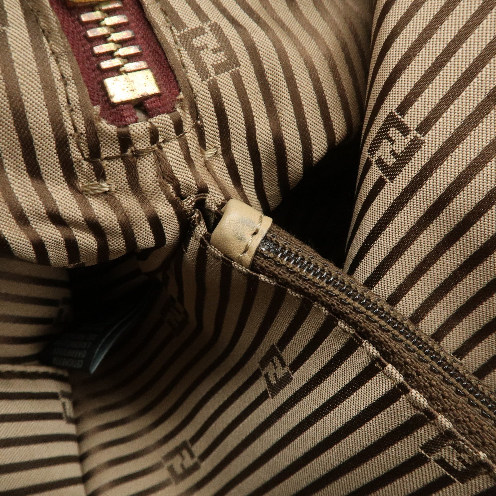 FENDI Chameleon Leather Enamel 2WAY Bag Beige Bordeaux 8BL114