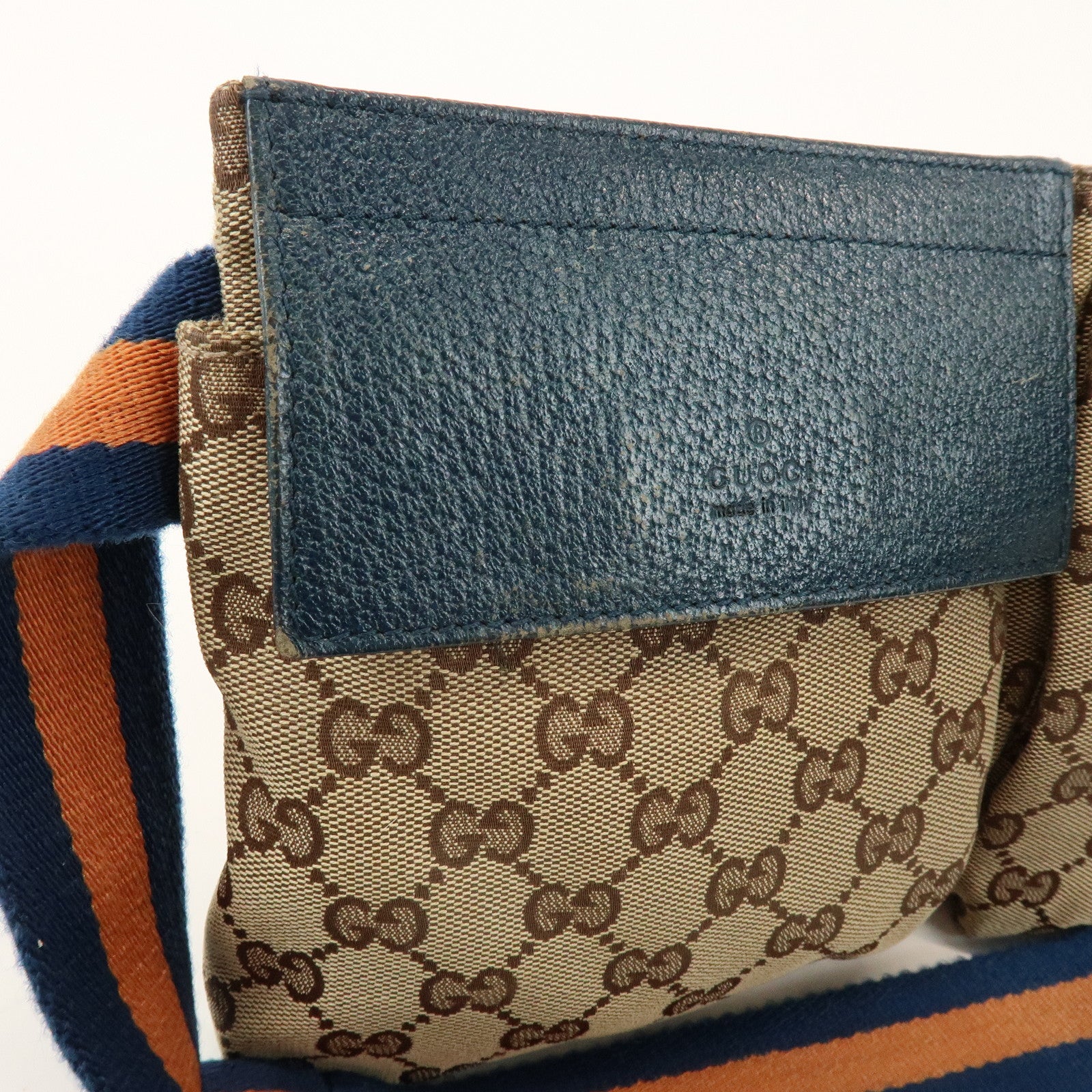 GUCCI Sherry GG Canvas Leather Waist Bag Crossbody Bag Beige 28566