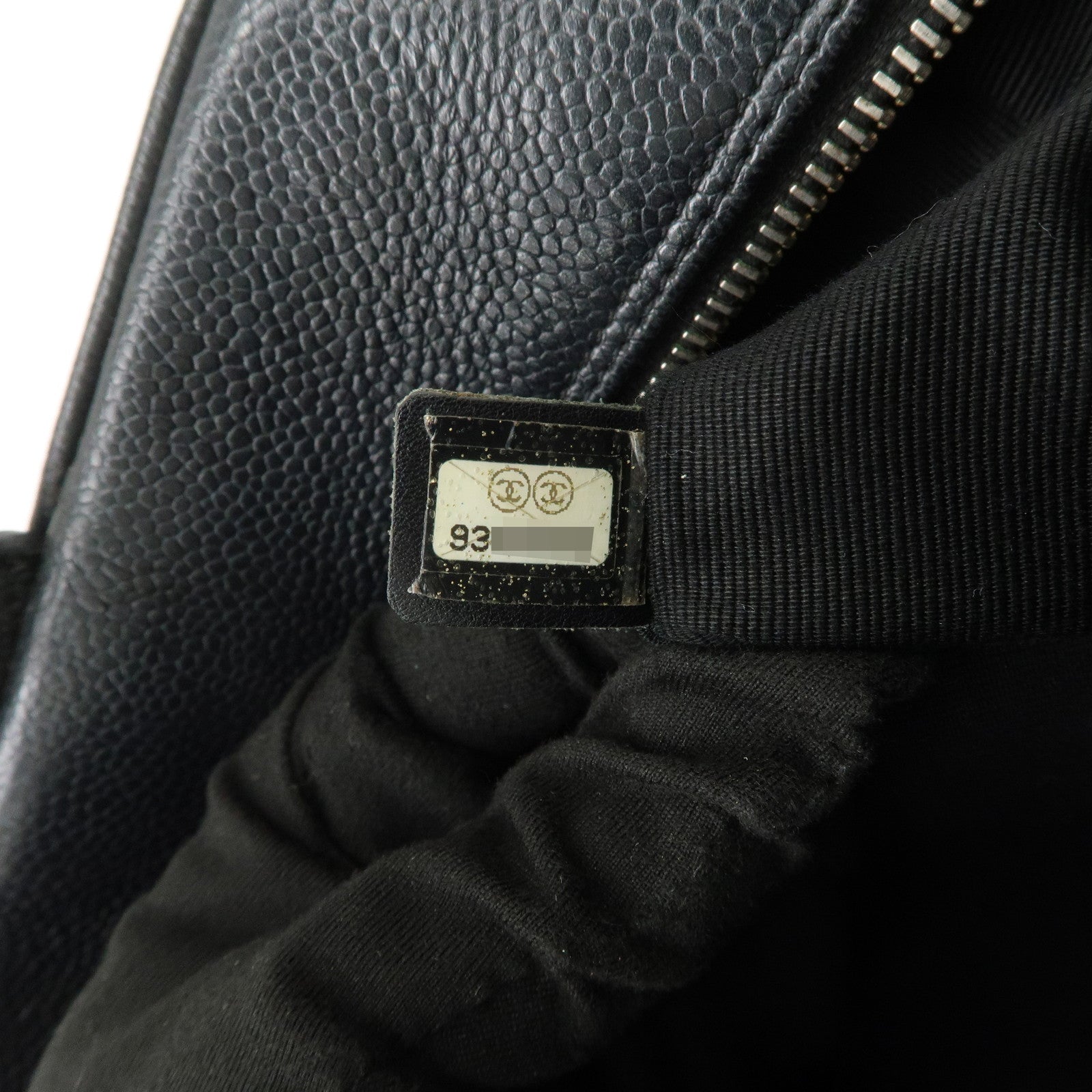 CHANEL Matelasse Caviarskin Boston Bag Hand Bag Black A20997