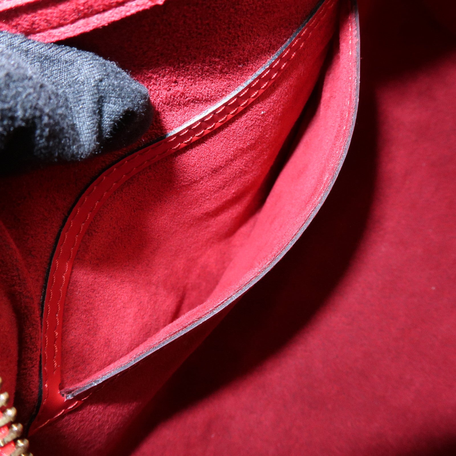 Louis Vuitton Epi Soufflot Leather Hand Bag Castillian Red M52227