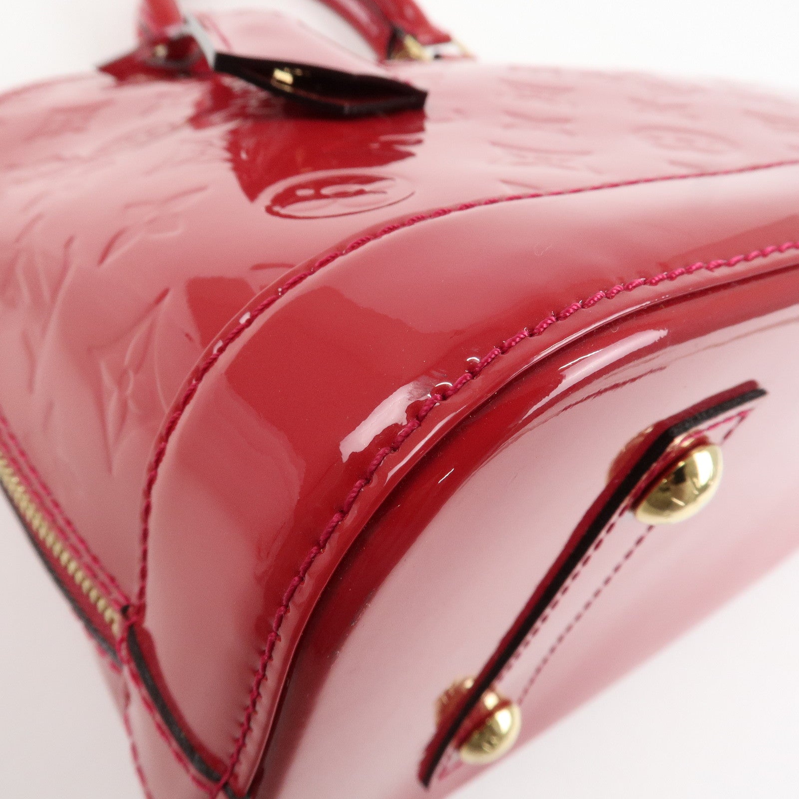Louis Vuitton Monogram Vernis Alma PM Hand Bag Red M91693 Used