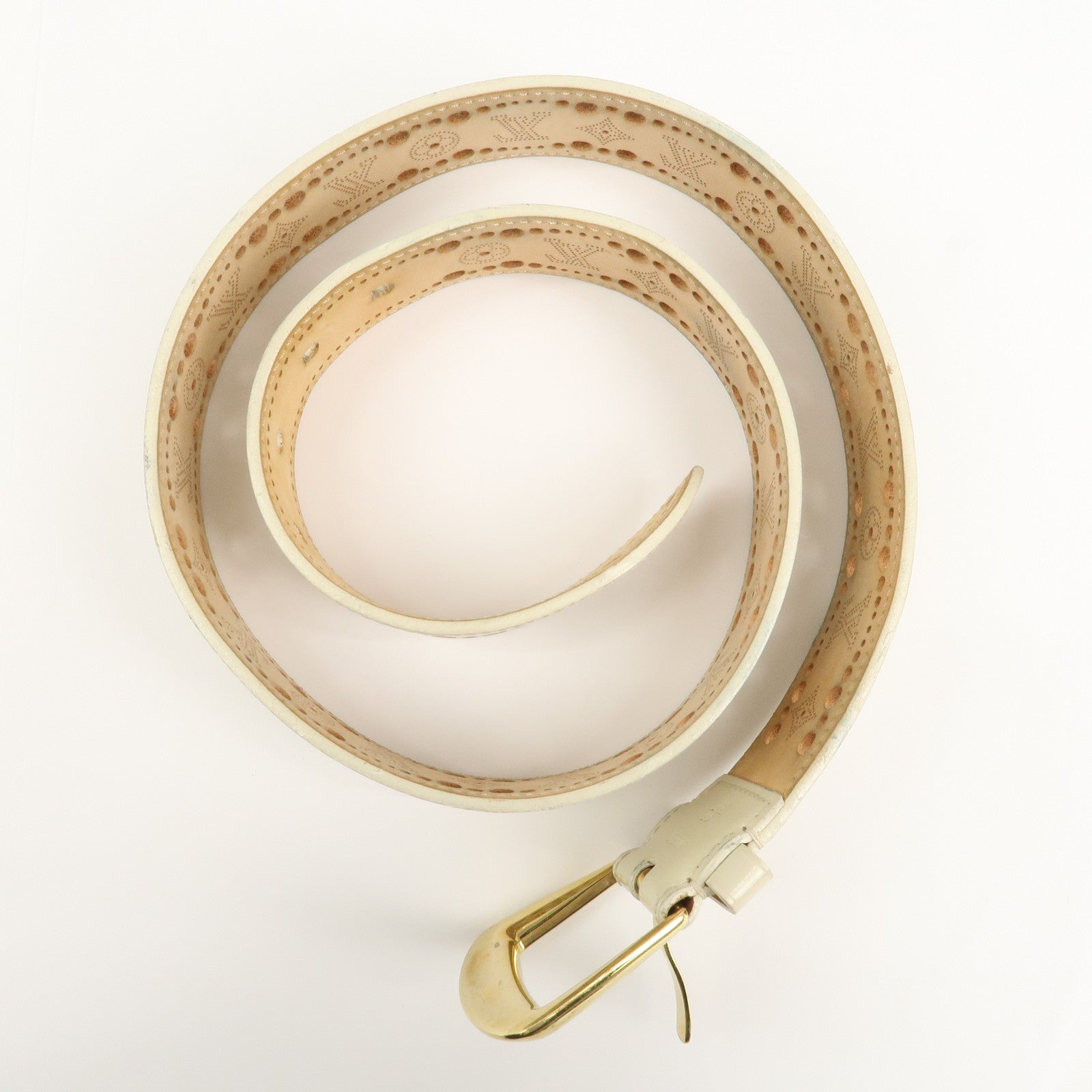 Louis Vuitton Leather Ceinture Phenix Ivory Belt 88/34 M9680 Used