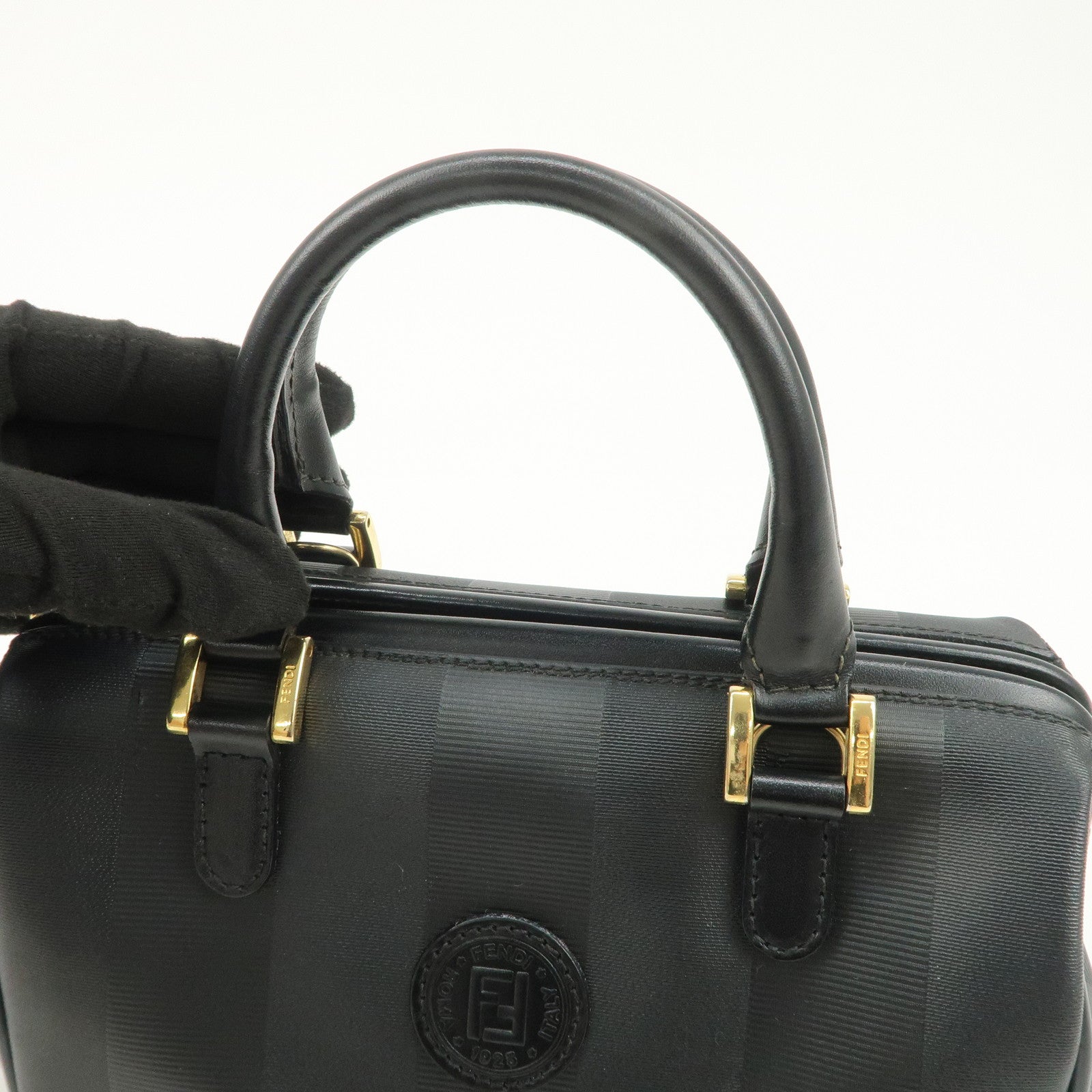 FENDI Pequin PVC Canvas Leather 2Way Boston Bag 259022