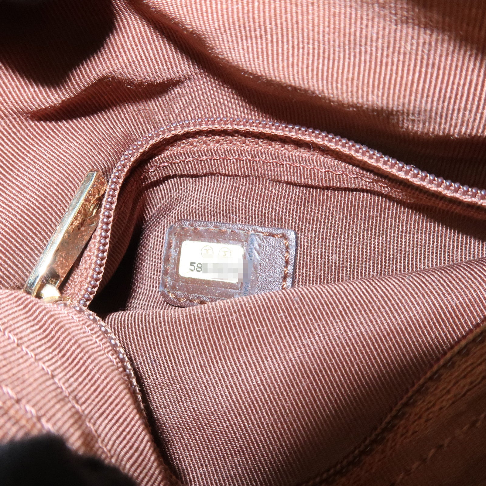 CHANEL Logo Leather Shoulder Bag Crossbody Bag Bronze