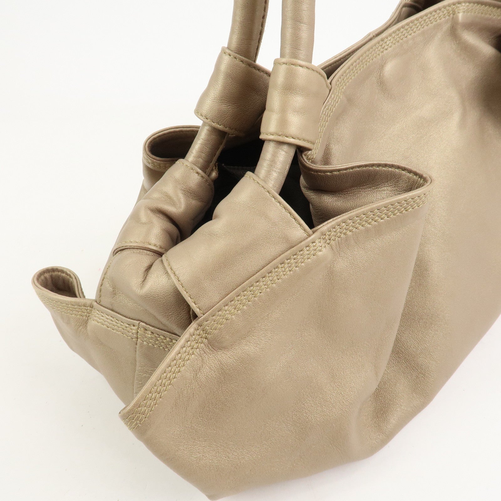 LOEWE Anagram Nappa Aire Leather Hand Bag Shoulder Bag Gold