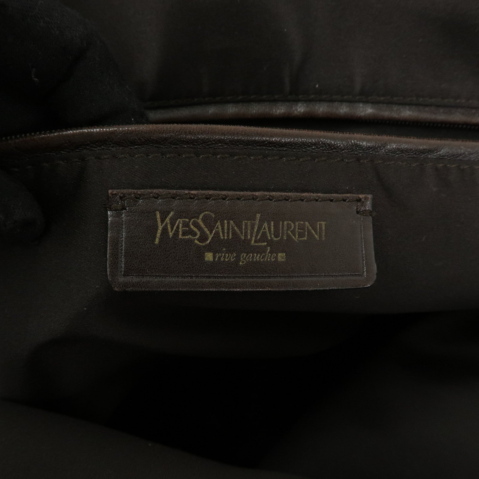 SAINT LAURENT PARIS Muse Leather Hand Bag Shoulder Bag Dark Brown