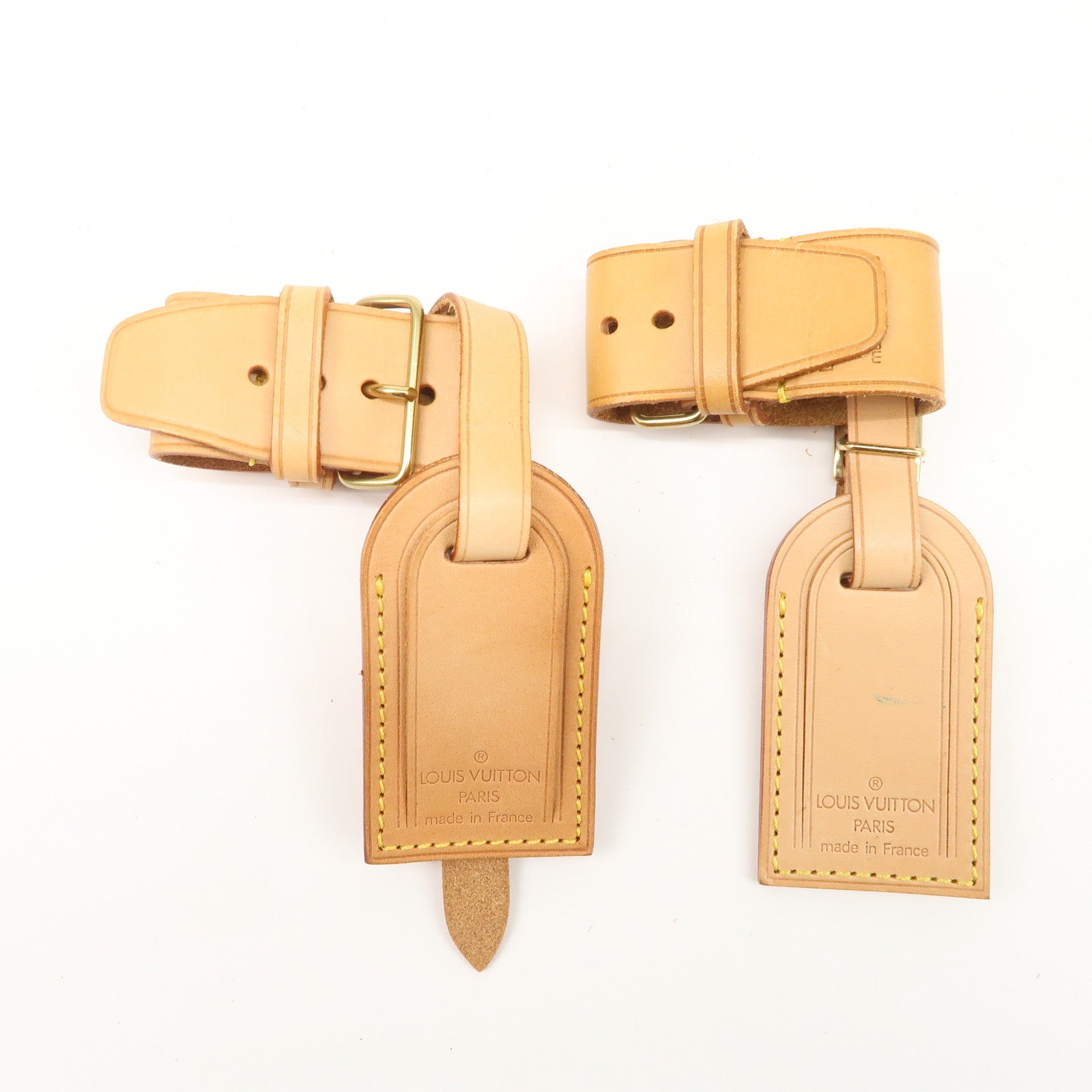 Louis Vuitton Set of 15 Nume Leather Name Tag & Poignet Natural Used