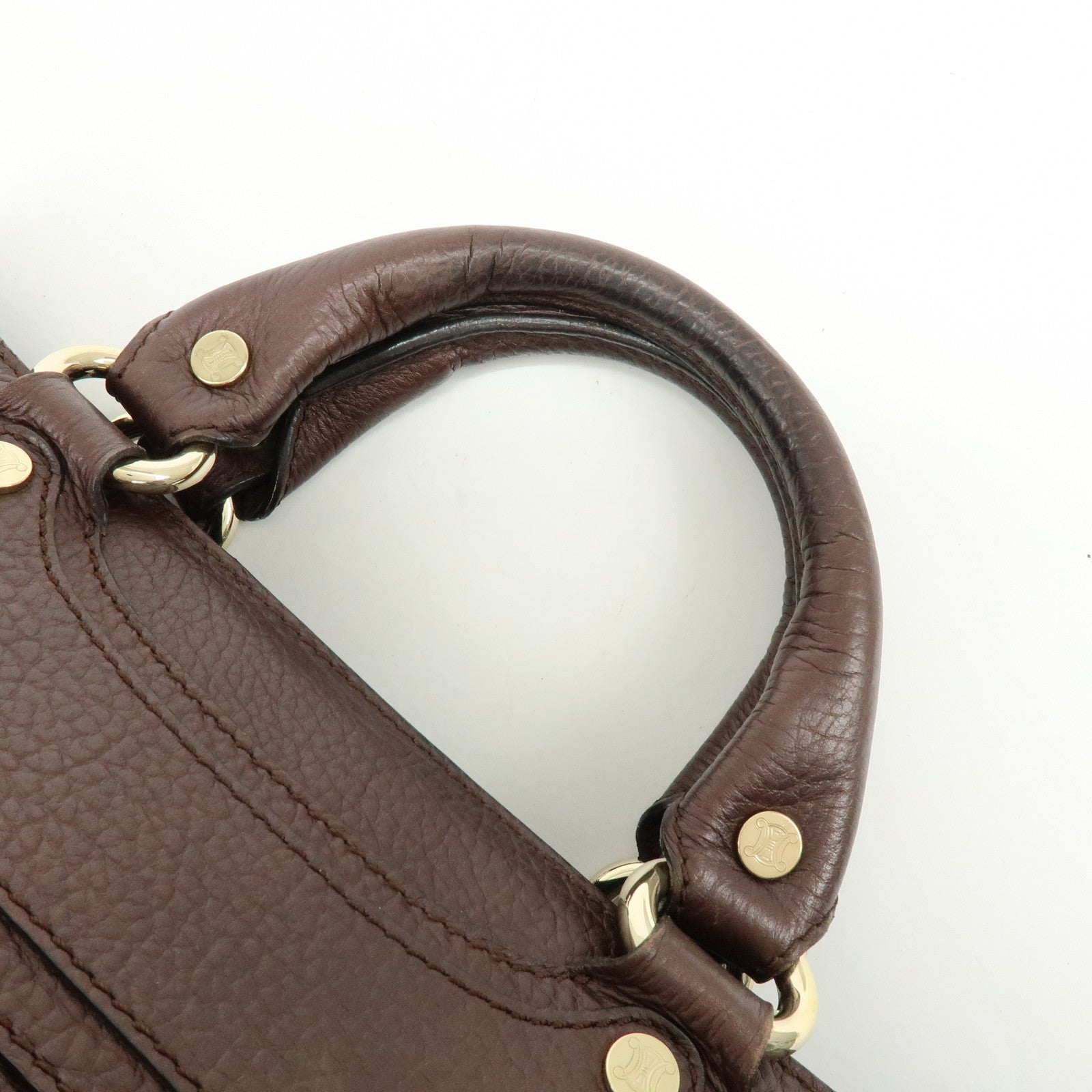 CELINE Macadam Leather Boogie Bag Hand Bag Burgundy