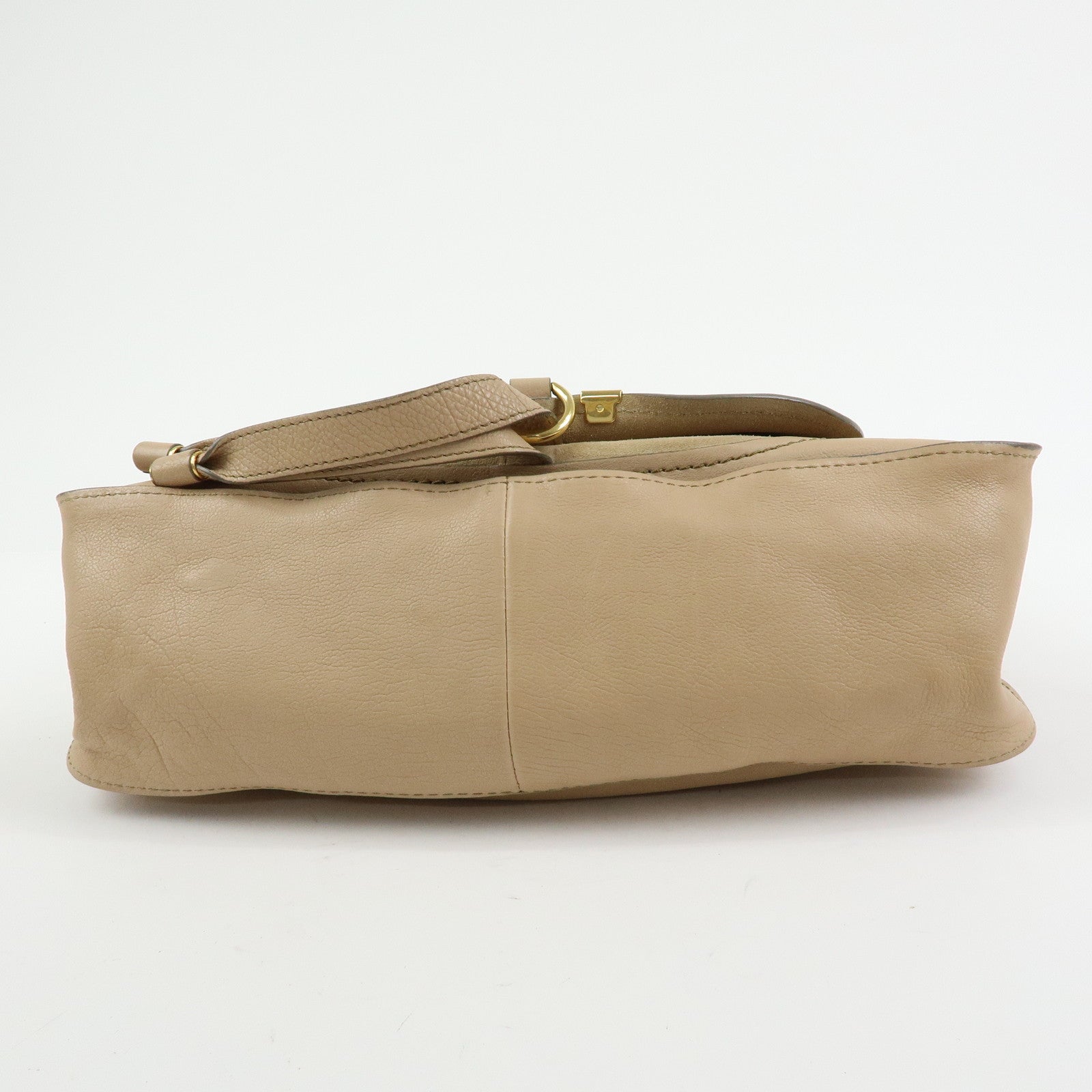 Chloe Marcie Leather 2Way Bag Shoulder Bag Hand Bag Beige