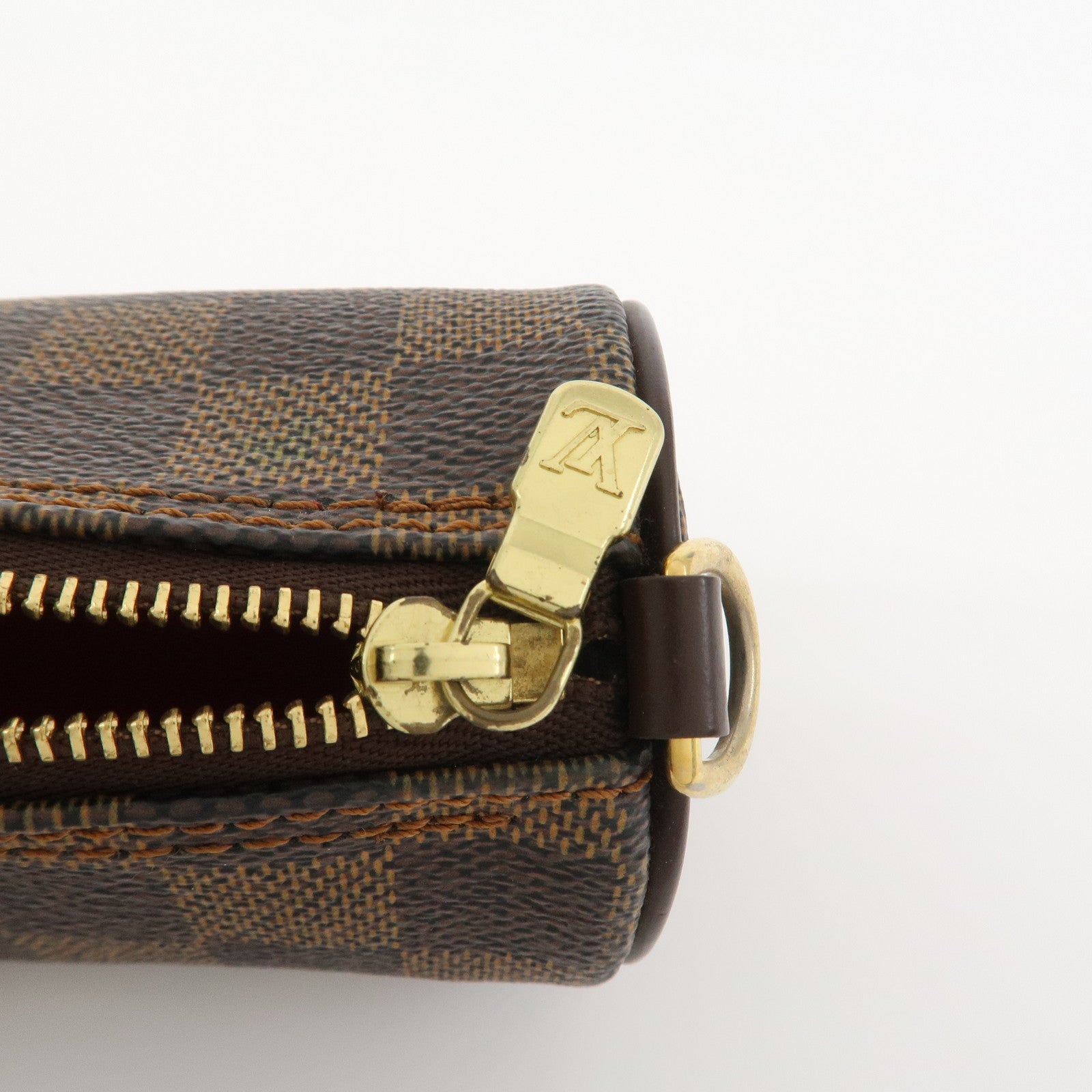 Louis Vuitton Damier Leather Mini Pouch for Papillon Bag Brown