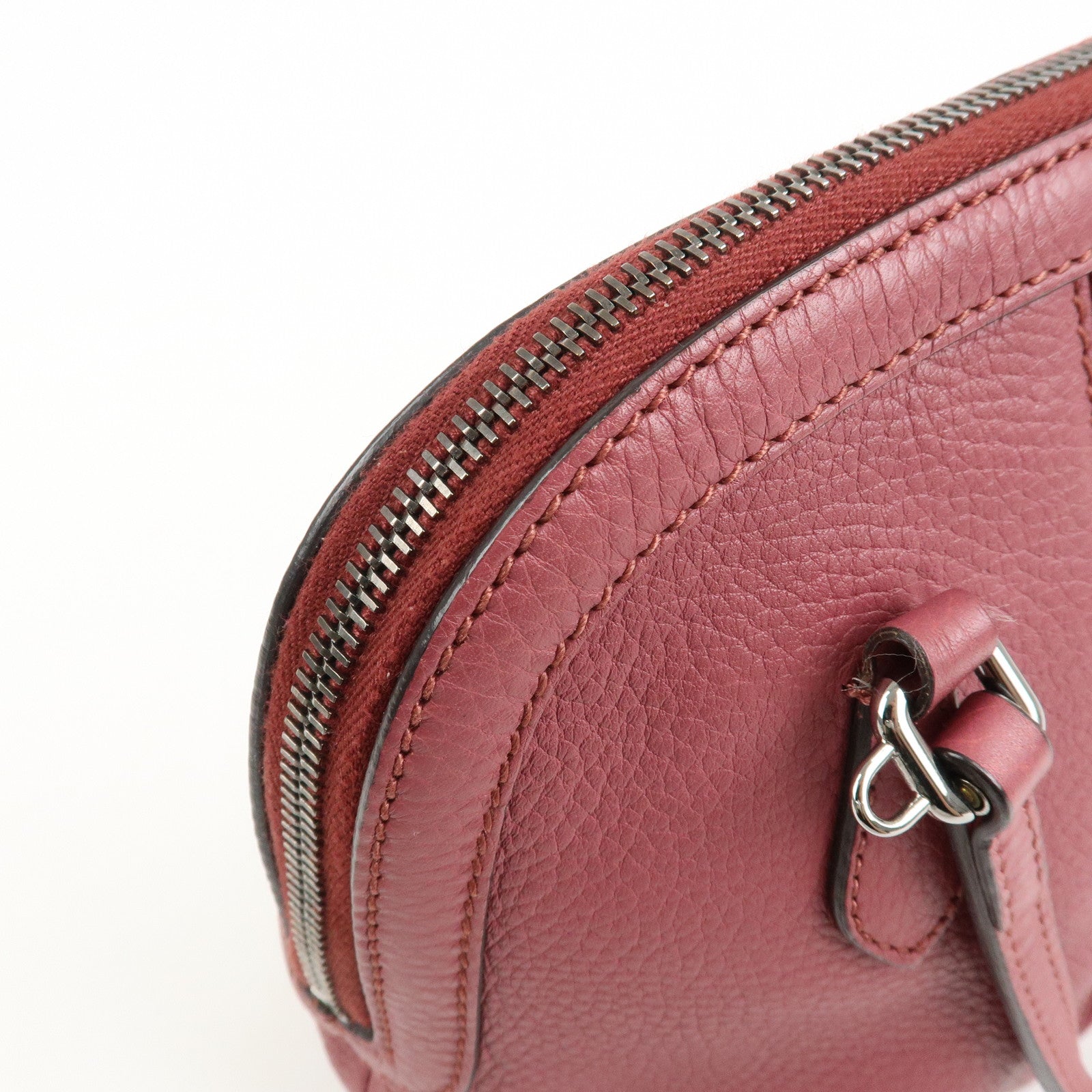 GUCCI Sherry Leather 2Way Bag Hand Bag Pink Beige 341504 Used