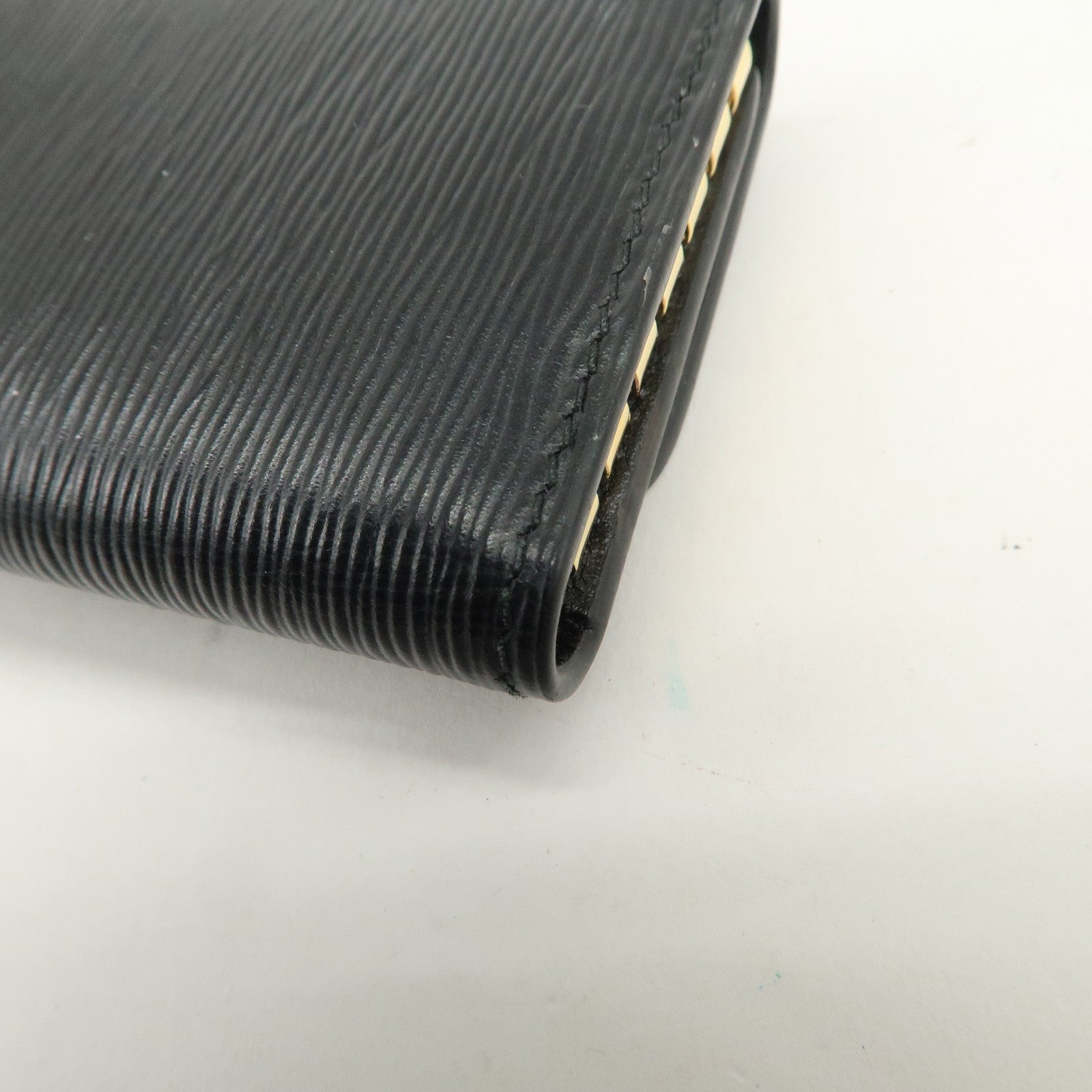 PRADA Triangle Logo Leather 6 Key Case Key Holder Black 1PG222
