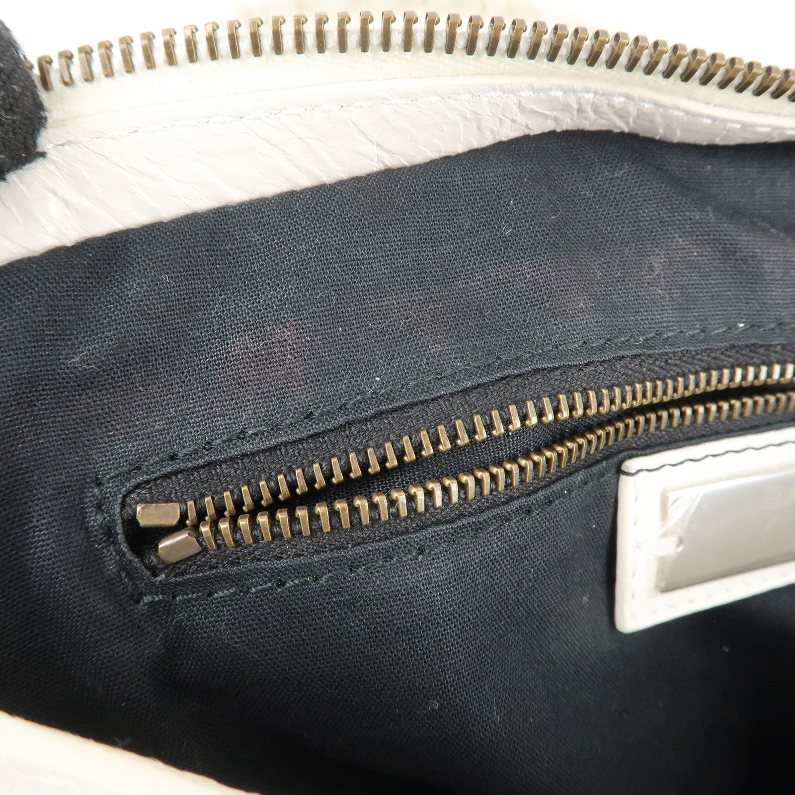 BALENCIAGA The City Leather 2Way Hand Bag White 115748 Used