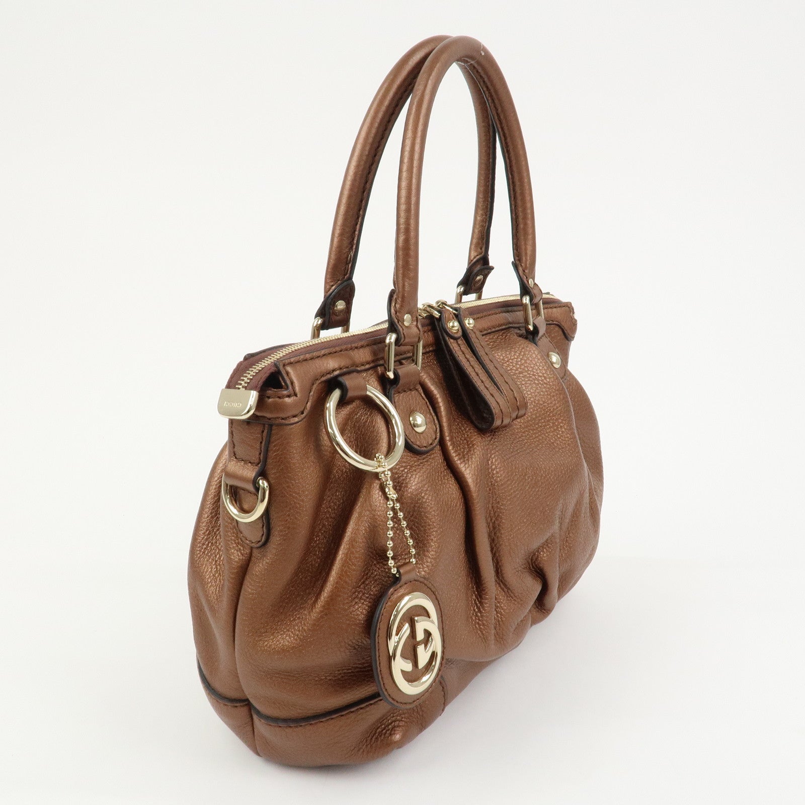 GUCCI Interlocking G Leather 2Way Bag Shoulder Bag Hand Bag 247902