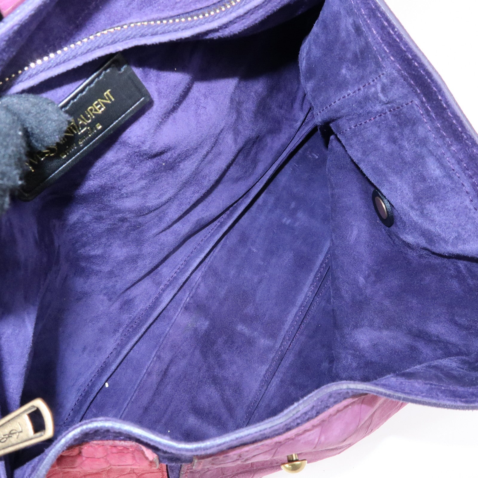 SAINT LAURENT PARIS Muse Two Suede Leather 2way Bag Purple Pink