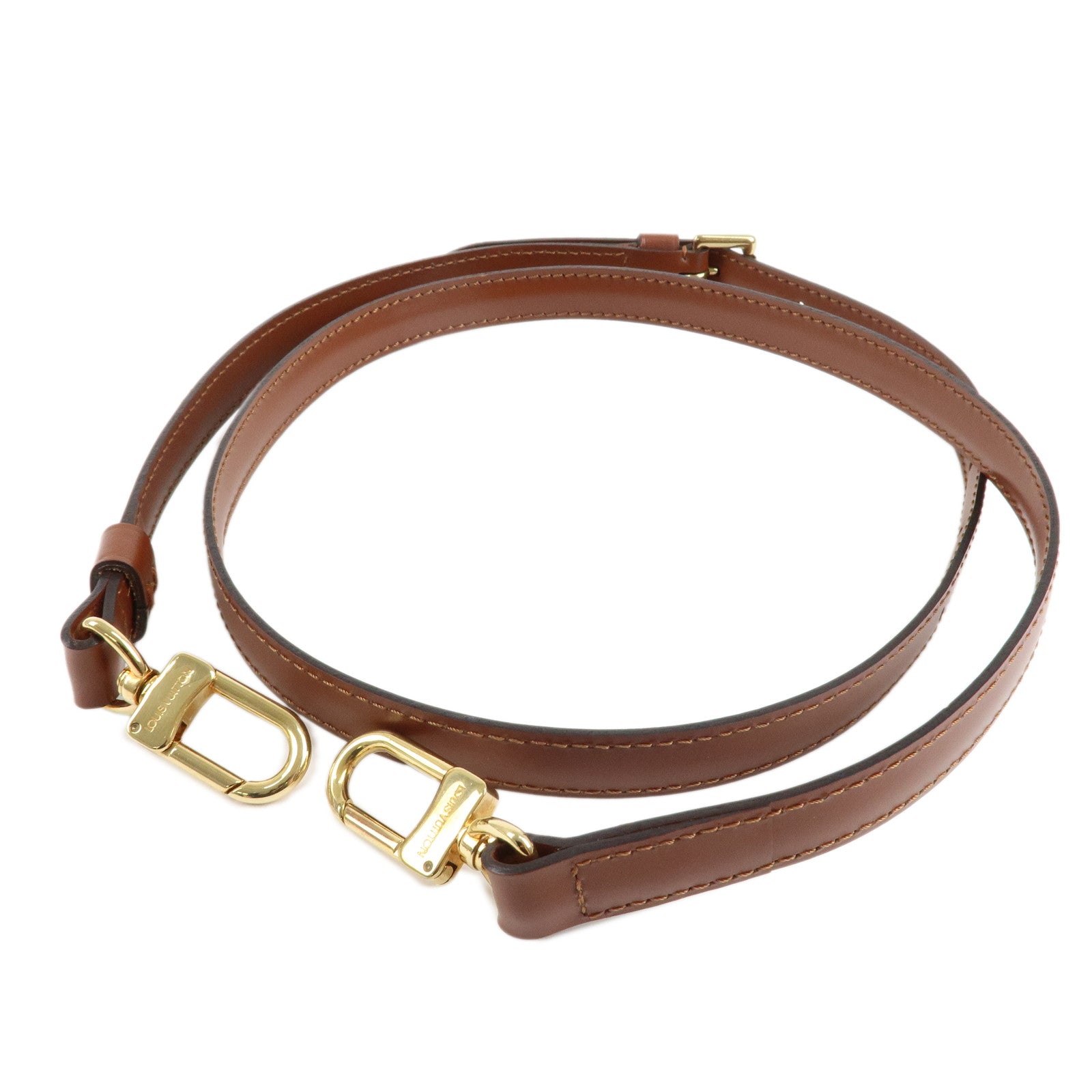 Louis Vuitton Adjustable Leather Shoulder Strap Brown 120cm Used