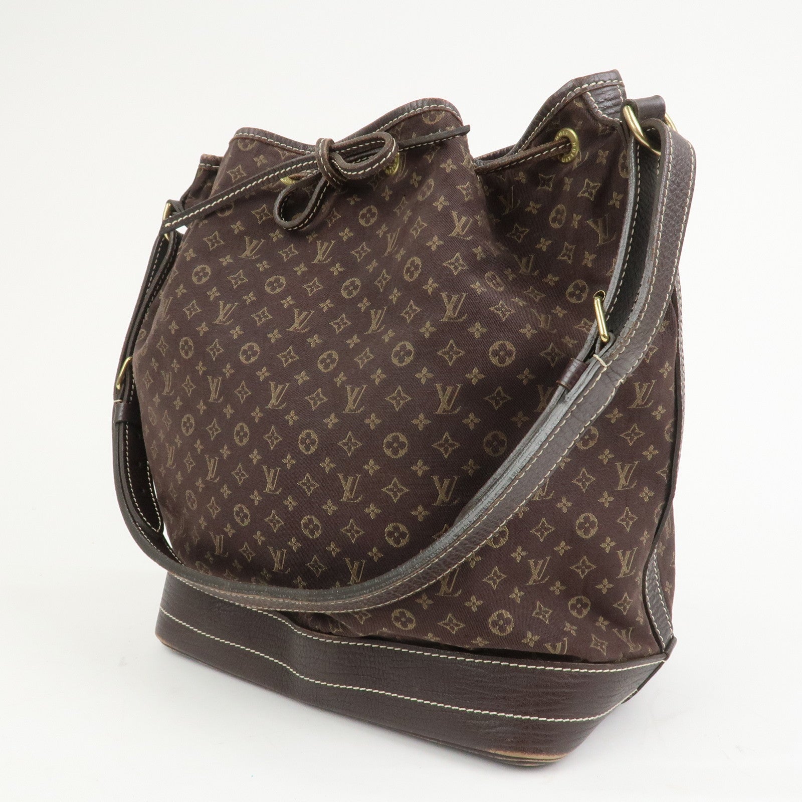 Louis Vuitton Monogram Mini Lin Noe Shoulder Bag Ebene M95229