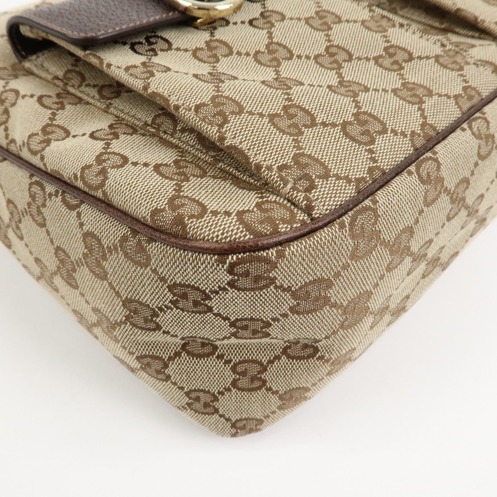 GUCCI Front Pocket Shoulder Bag Hand Bag Brown 153025