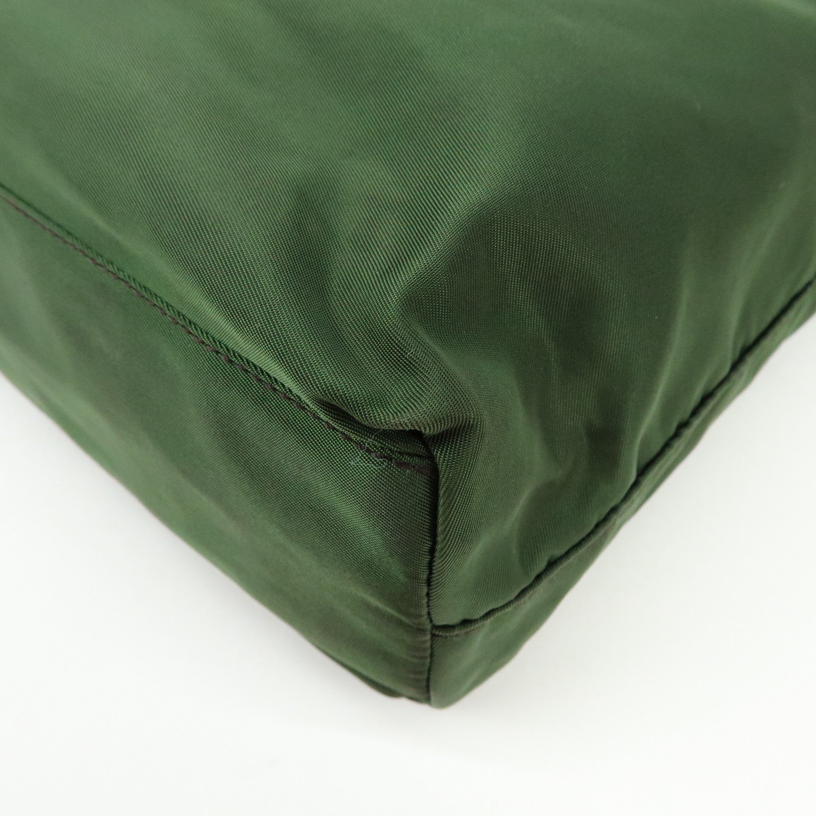 PRADA Triangle Logo Nylon Shoulder Bag Hand Bag Green B6242