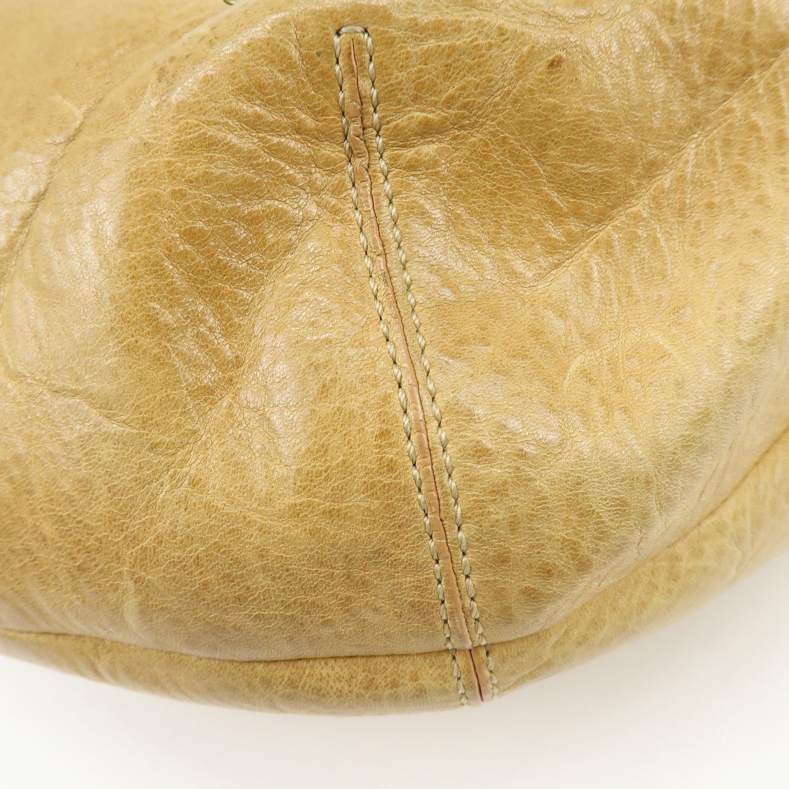 COACH Leather Shoulder Bag Hand Bag Studs Camel