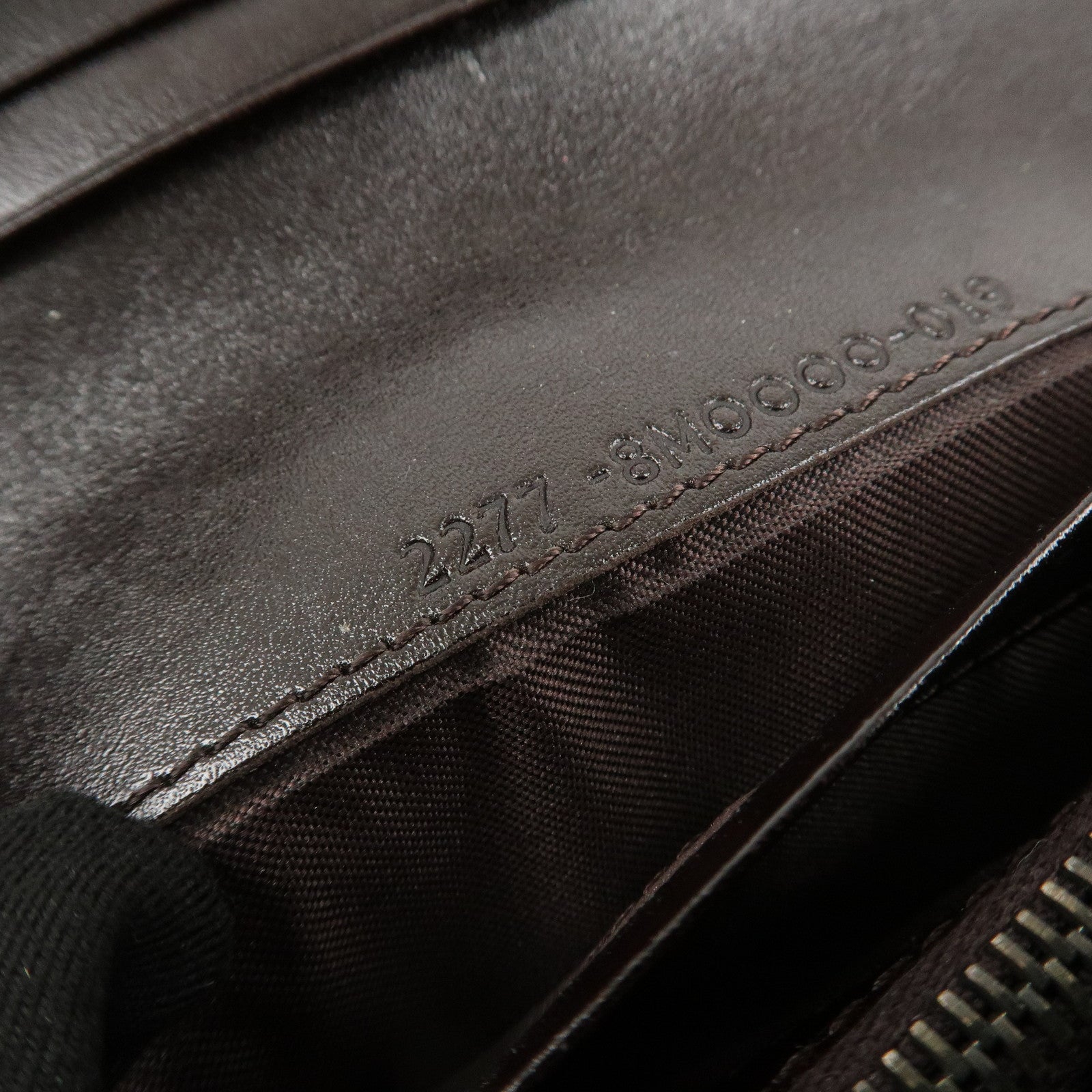 FENDI Zucca Canvas Leather Long Wallet Brown Black 8M0000 Used