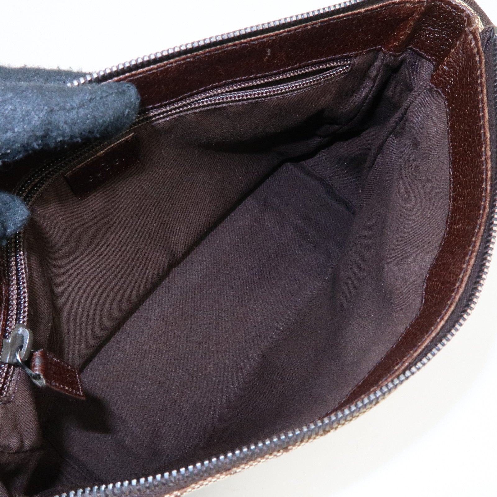 GUCCI GG Canvas Leather Crossbody Shoulder Bag Beige Brown 114273