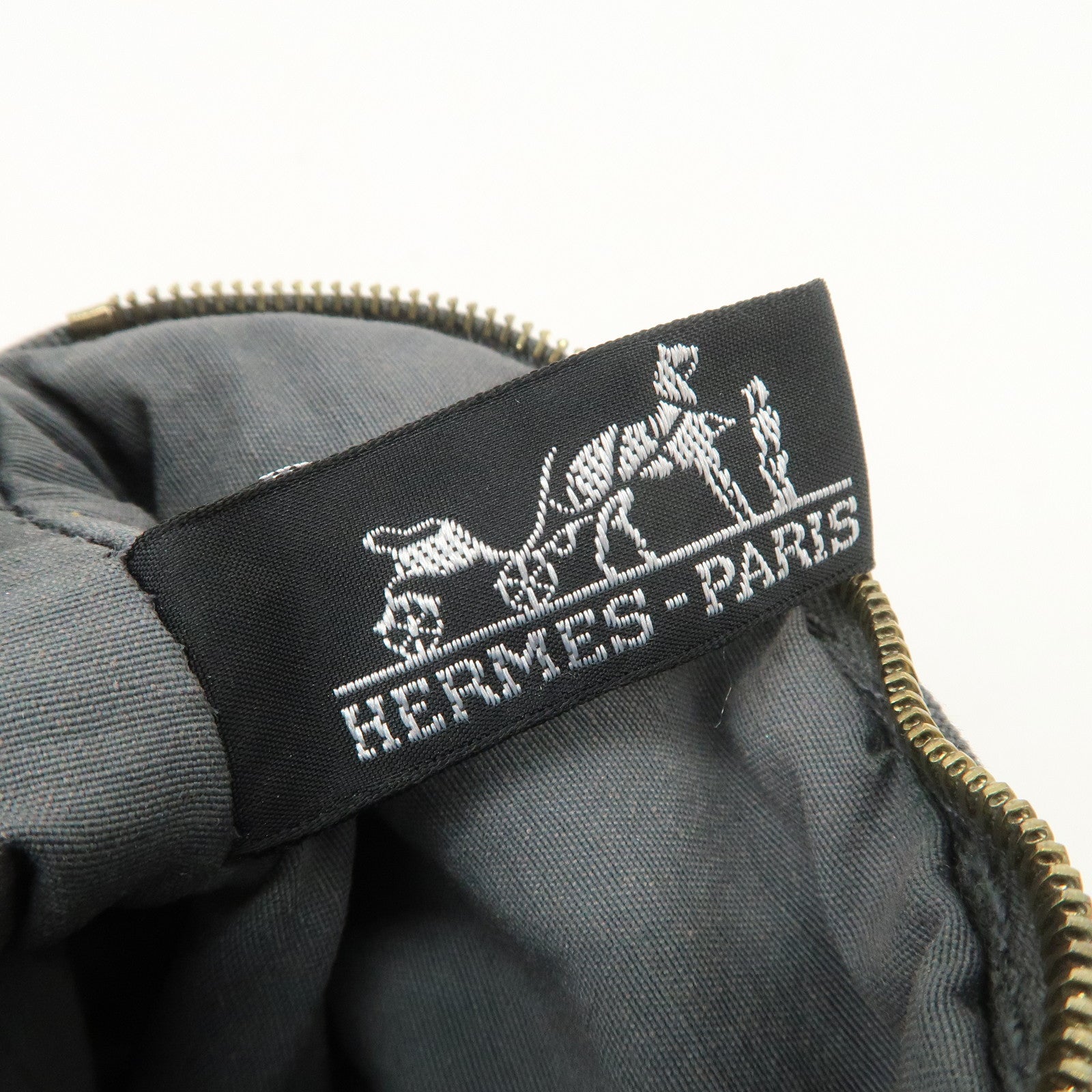 HERMES Canvas Leather Bolide Set of 3 Pouch Yellow Pink Gray