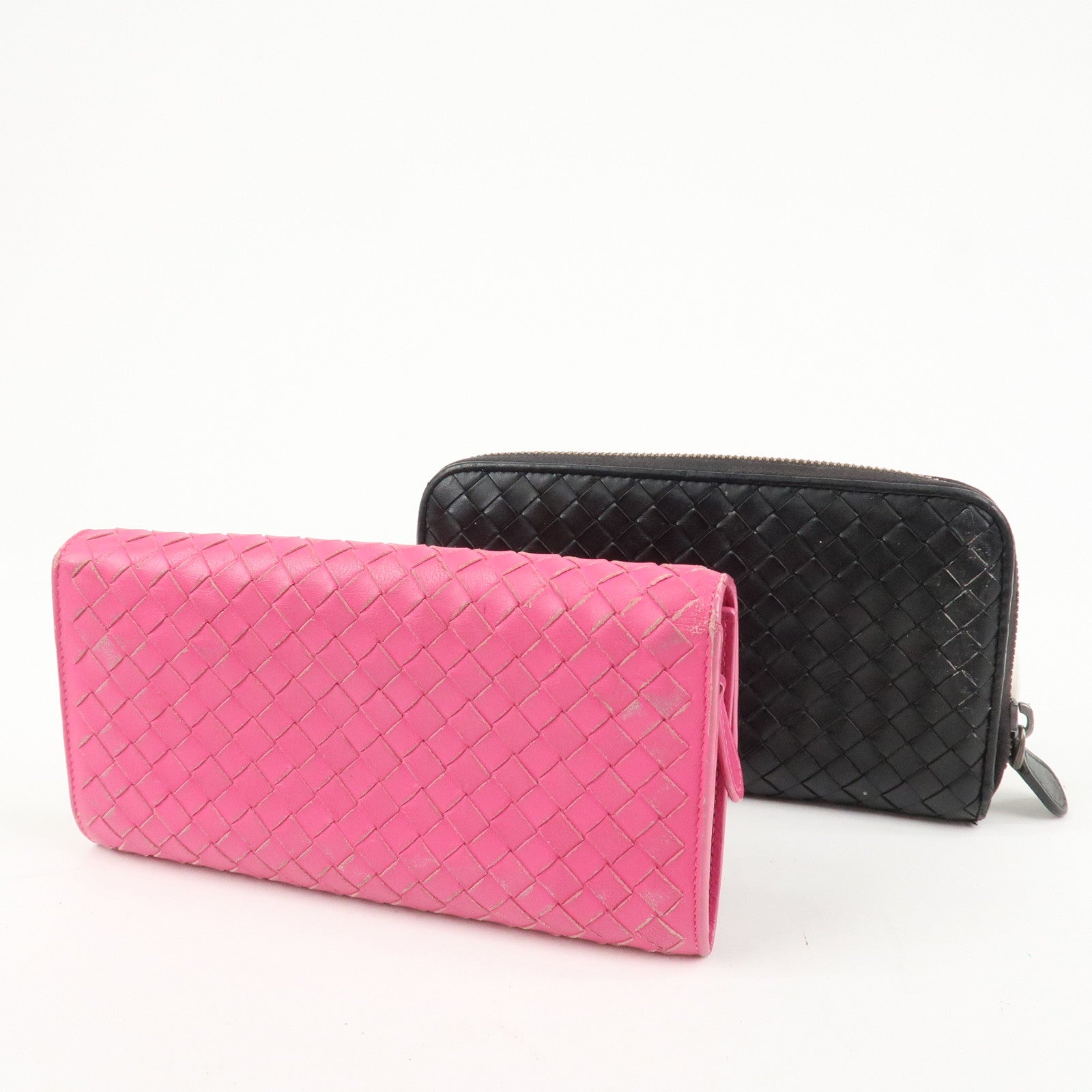 BOTTEGA VENETA Set Of 2 Intrecciato Leather Wallet 114076 150509