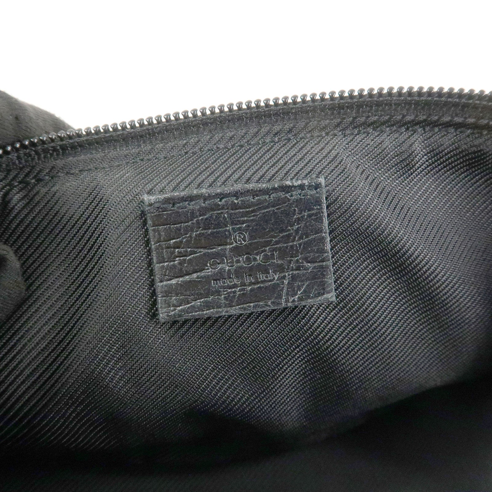 GUCCI Boat Bag GG Canvas Leather Hand Bag Beige Navy 07198