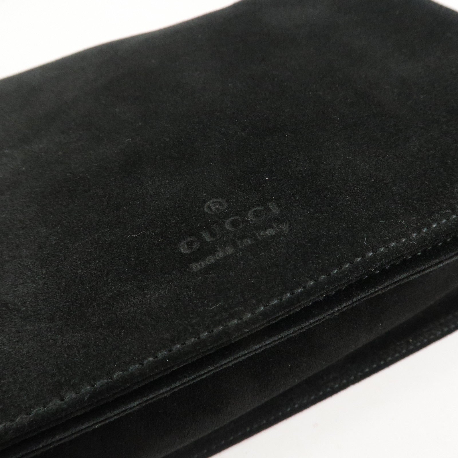 GUCCI Bamboo Suede Handle Shoulder Bag Hand Bag Black 001・3239