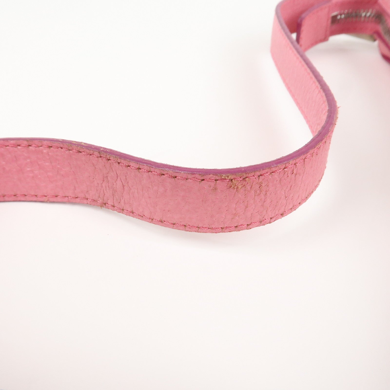BVLGARI Logo Mania Leather Canvas Shoulder Bag Pink